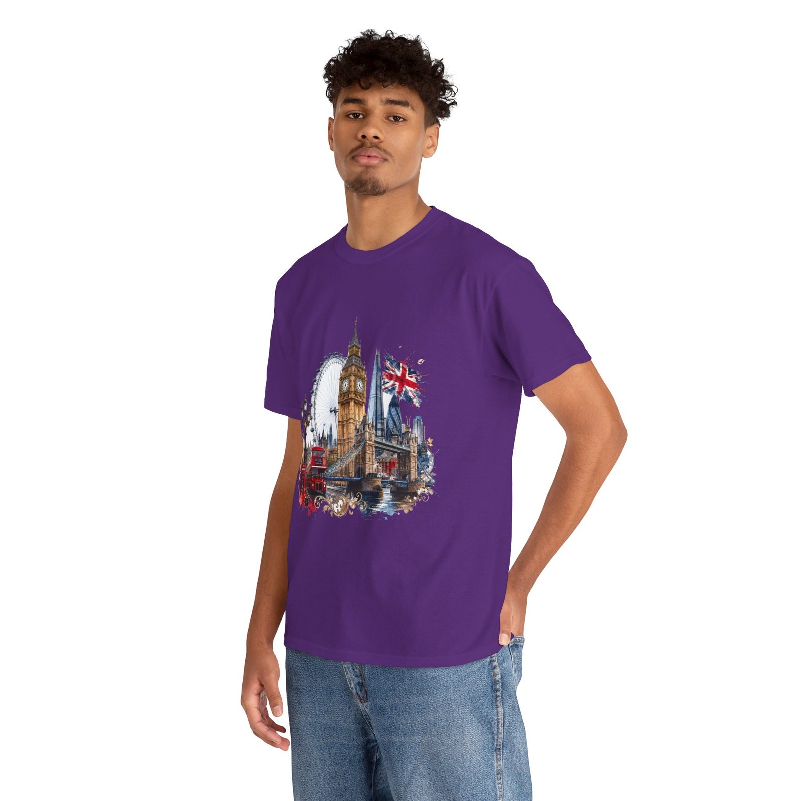 London Cityscape T‑Shirt — Big Ben, London Eye & Union Jack Graphic Tee - Image 22