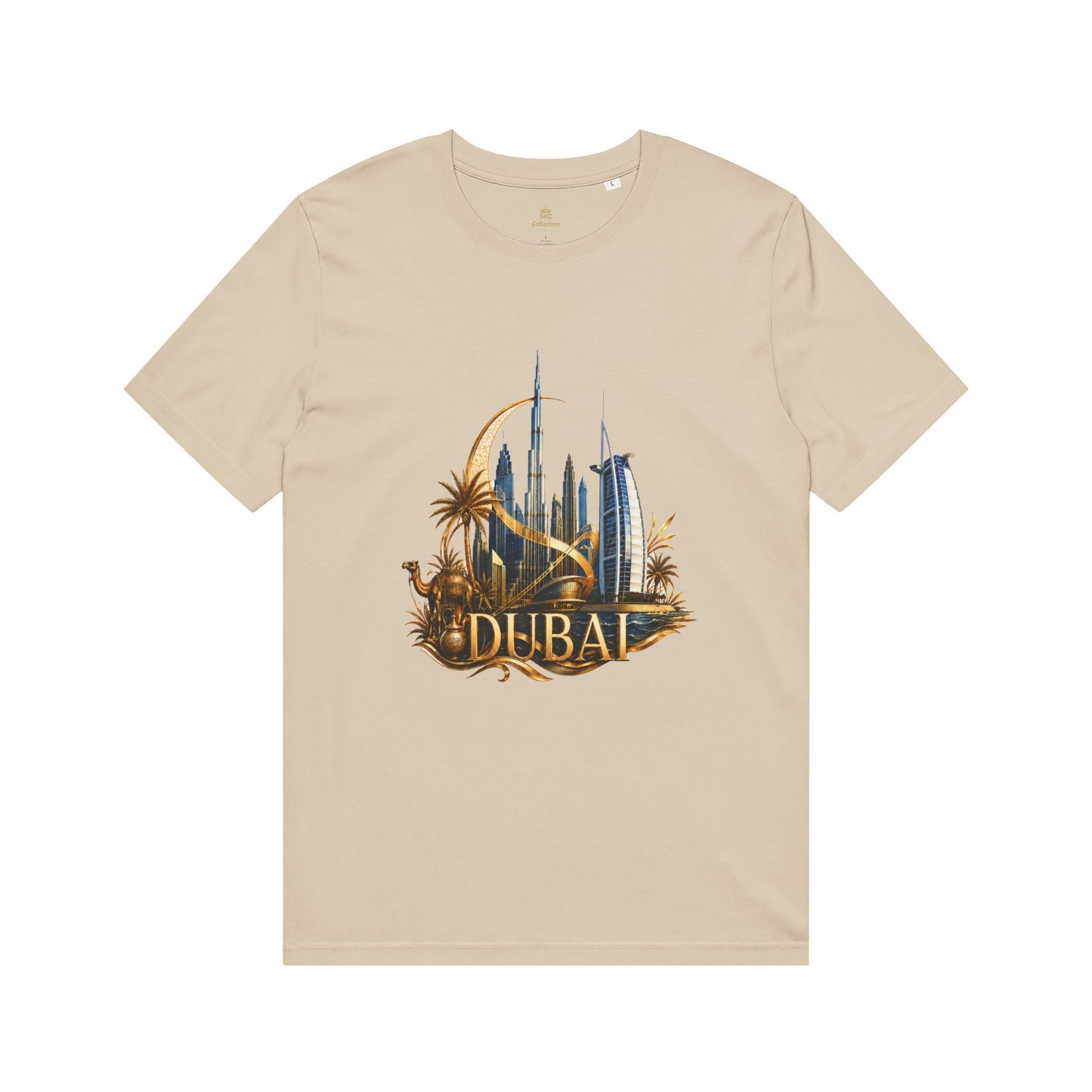 Dubai Skyline Graphic T-Shirt — Gold Palm Desert Souvenir Tee - Image 5