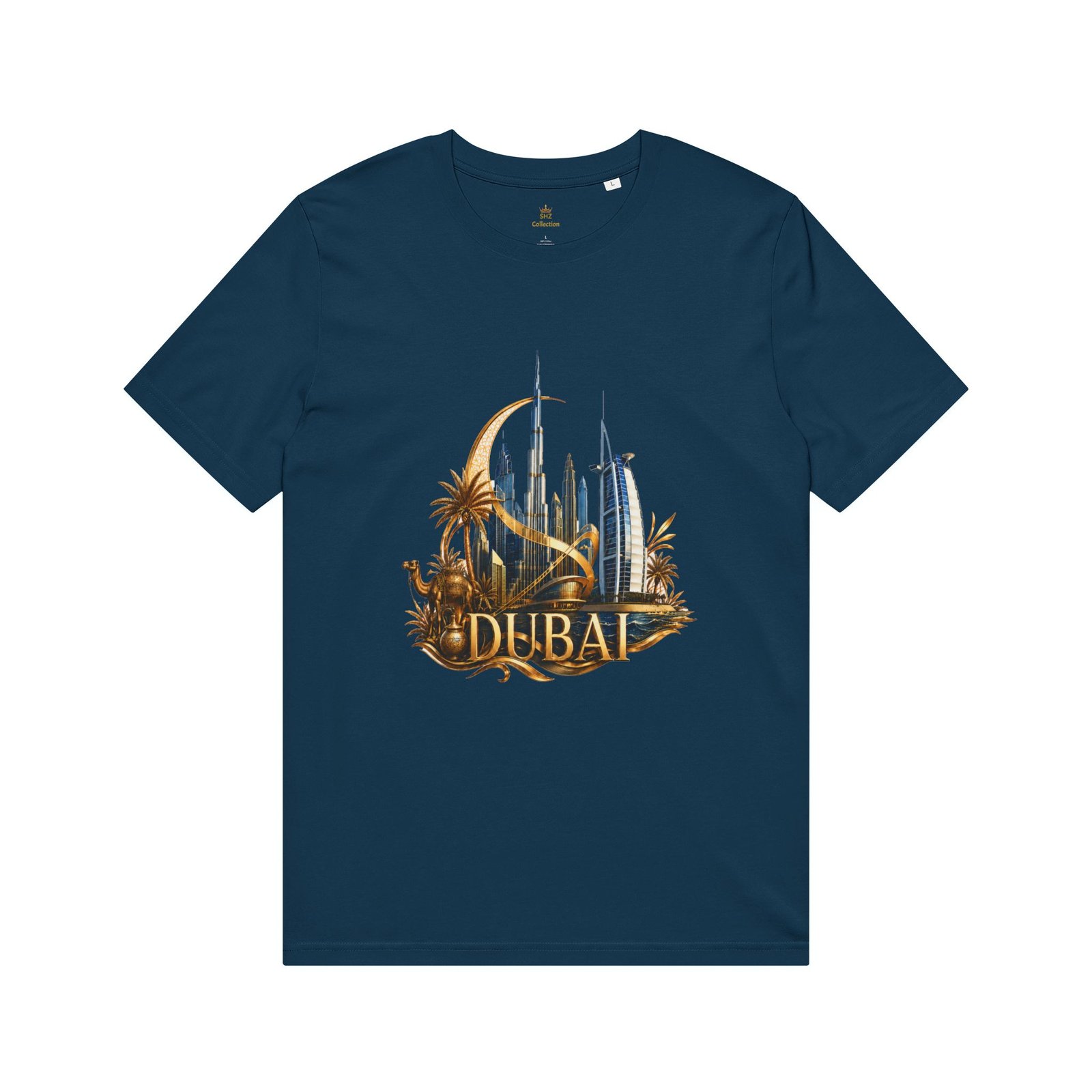 Dubai Skyline Graphic T-Shirt — Gold Palm Desert Souvenir Tee - Image 7