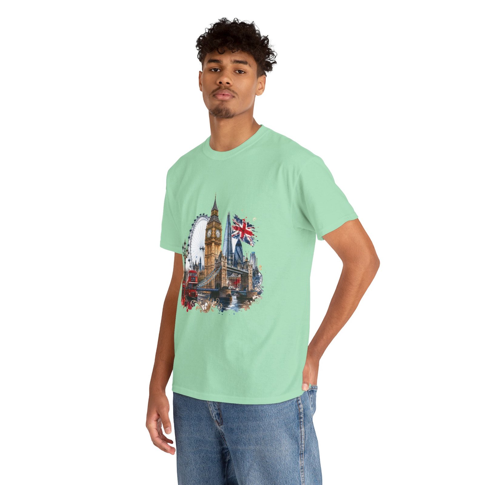 London Cityscape T‑Shirt — Big Ben, London Eye & Union Jack Graphic Tee - Image 78