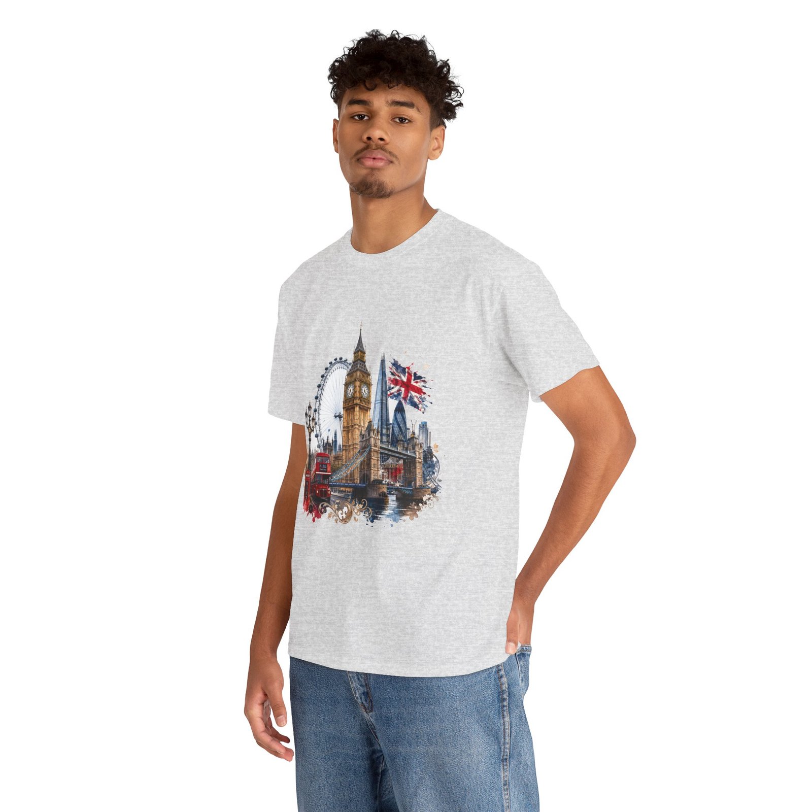 London Cityscape T‑Shirt — Big Ben, London Eye & Union Jack Graphic Tee - Image 70