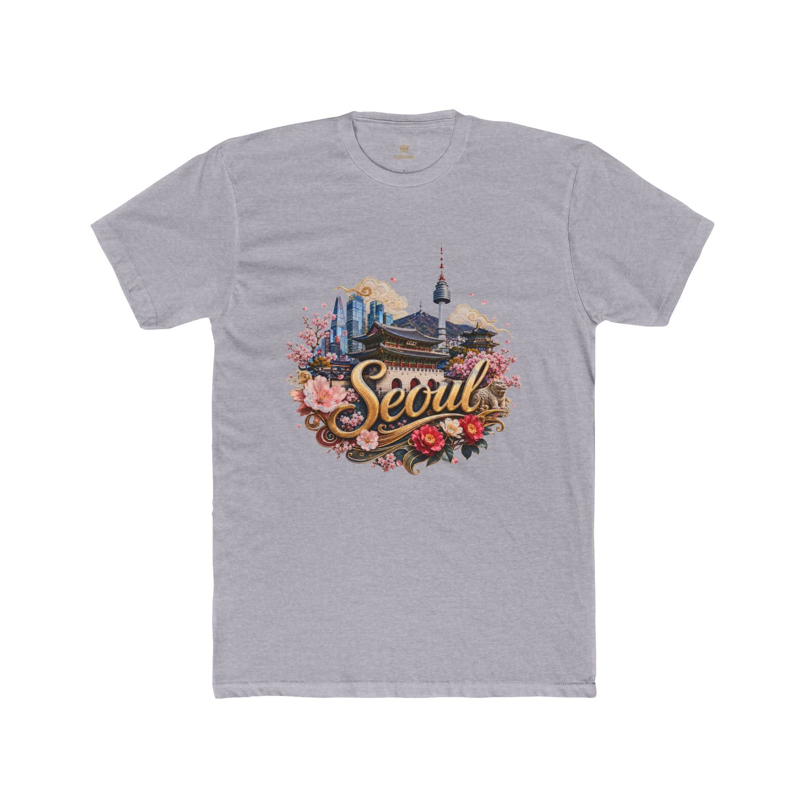 Seoul Vintage Travel T‑Shirt — Retro Seoul Skyline & Cherry Blossoms Tee - Image 13