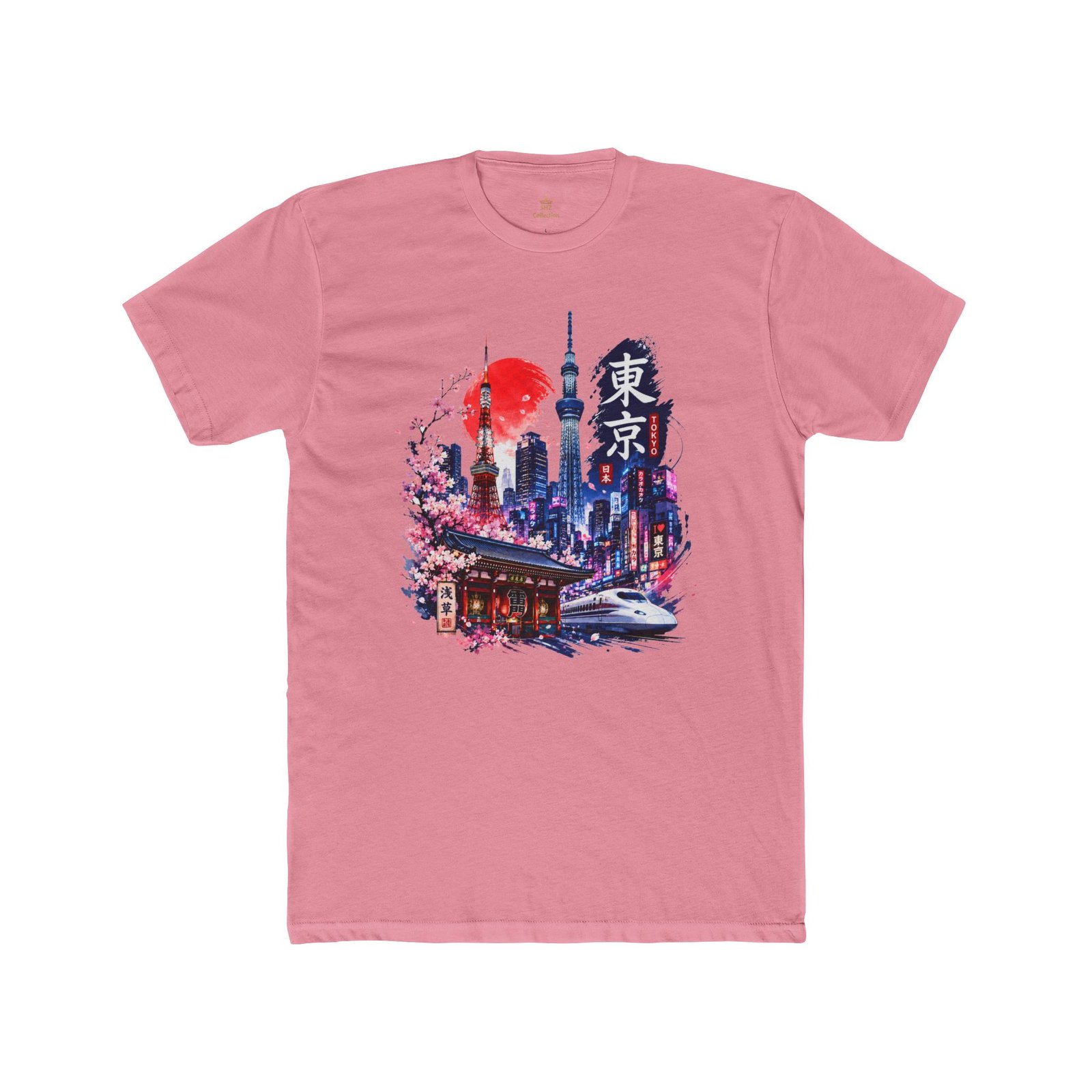 Tokyo Skyline T-Shirt – Cherry Blossoms, Shinkansen & Red Sun Graphic Tee - Image 13