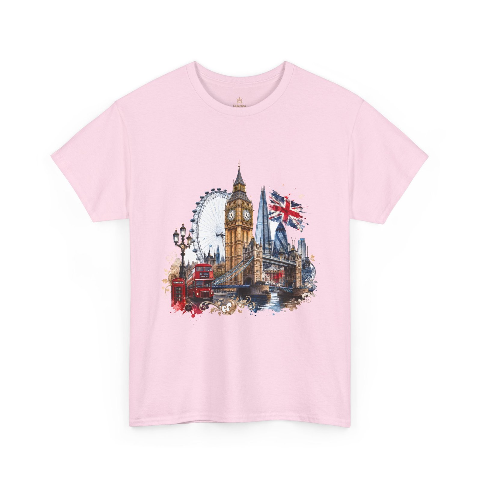 London Cityscape T‑Shirt — Big Ben, London Eye & Union Jack Graphic Tee - Image 25