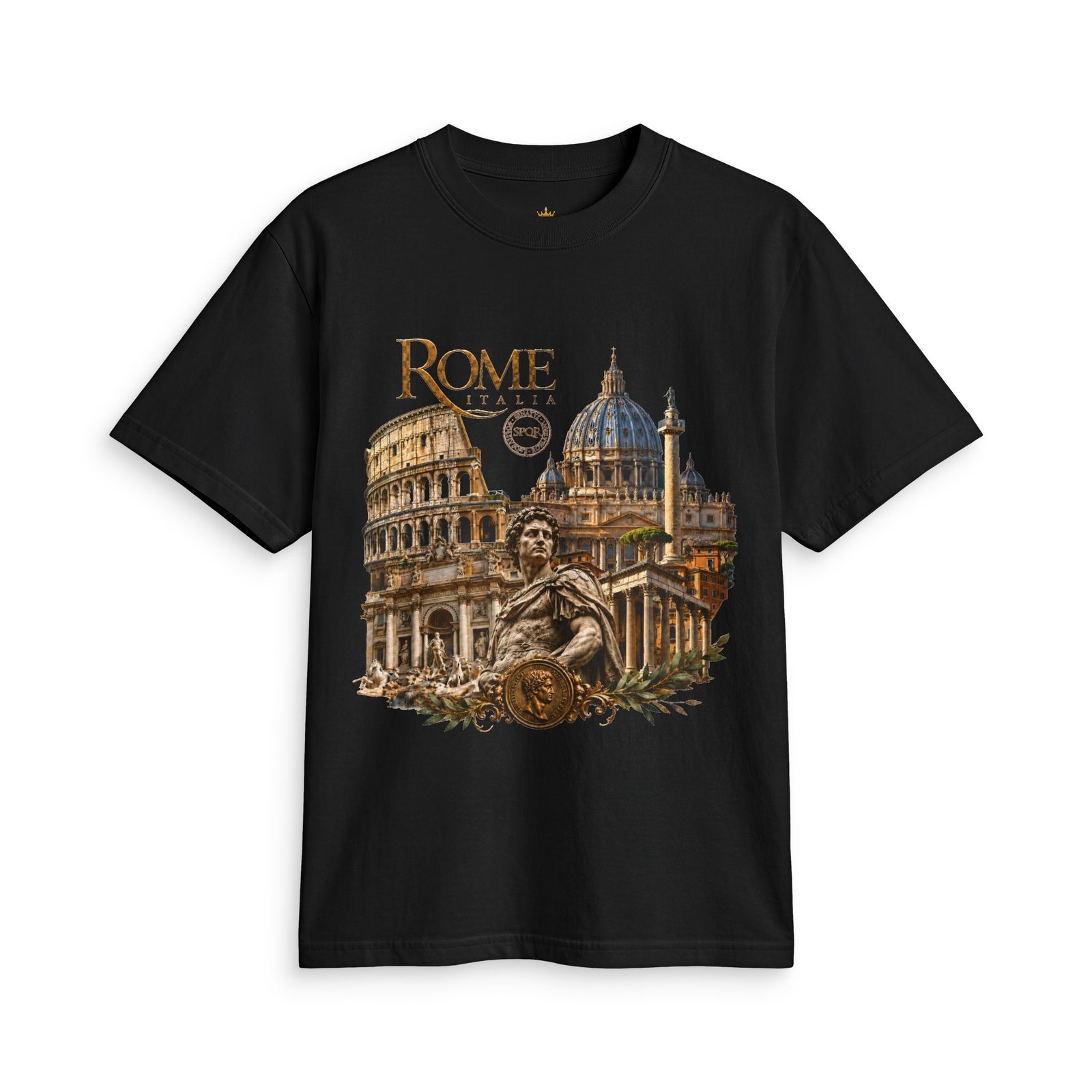 Rome Italy Vintage Architecture T-Shirt — Colosseum & St. Peter’s Basilica Travel Tee - Image 3