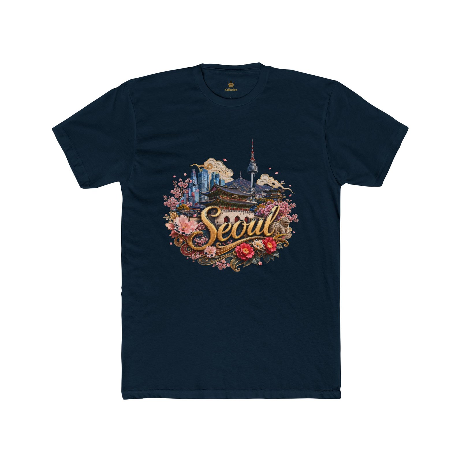 Seoul Vintage Travel T‑Shirt — Retro Seoul Skyline & Cherry Blossoms Tee - Image 16