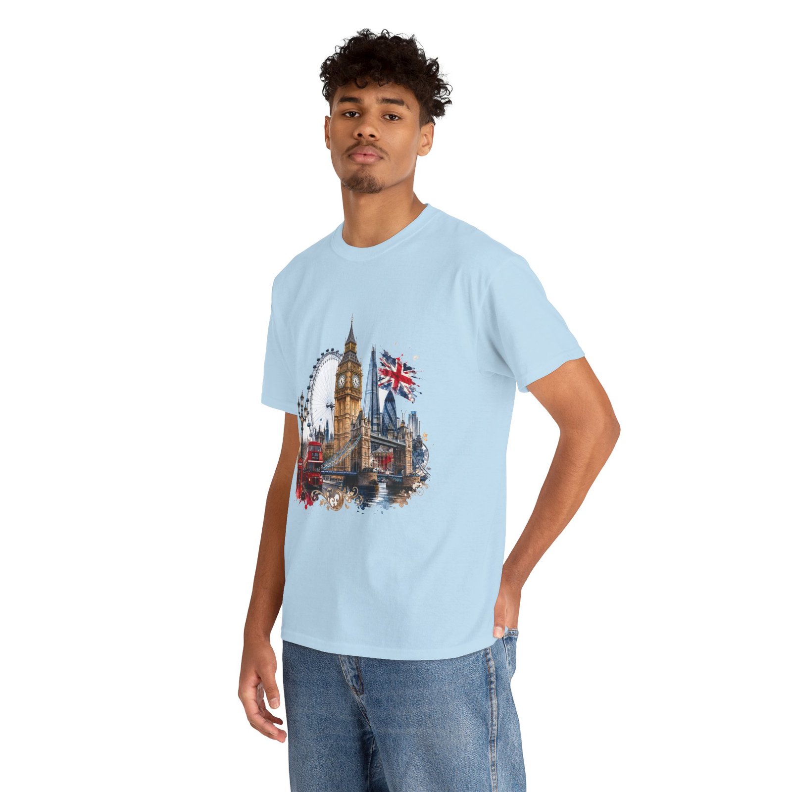 London Cityscape T‑Shirt — Big Ben, London Eye & Union Jack Graphic Tee - Image 6