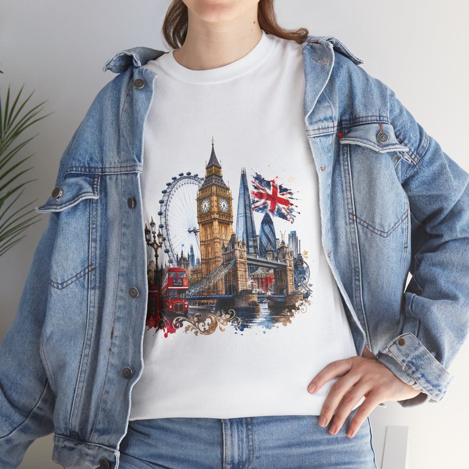 London Cityscape T‑Shirt — Big Ben, London Eye & Union Jack Graphic Tee - Image 63