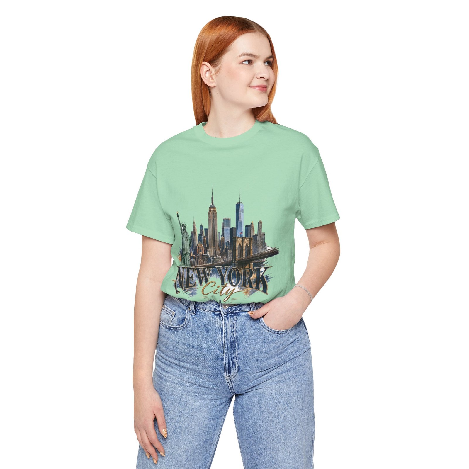 New York City Skyline Tee — Vintage Statue of Liberty & Manhattan Graphic T‑Shirt - Image 6