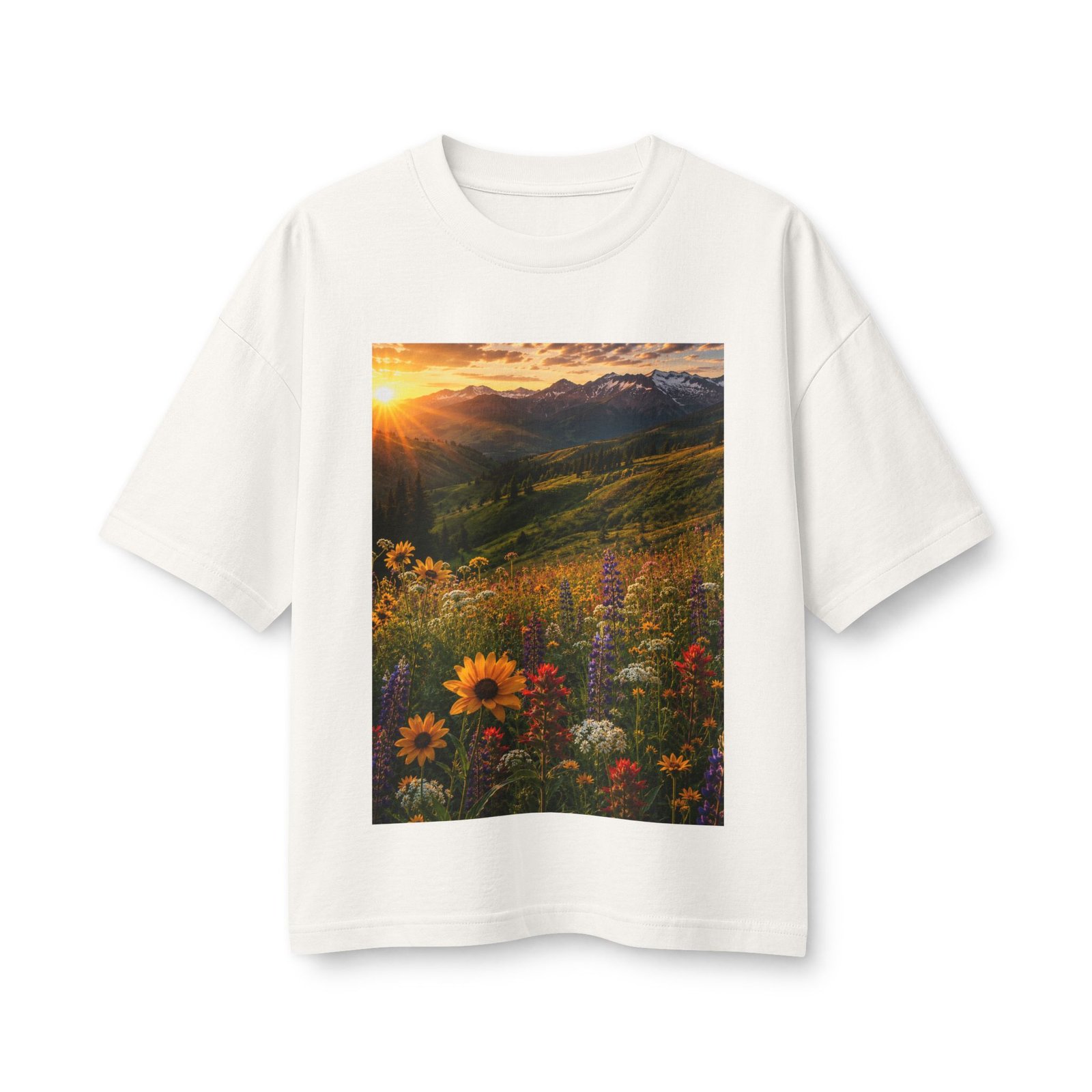 Sunset Wildflower Tee — Mountain Meadow Sunset Women's T‑Shirt - Image 13