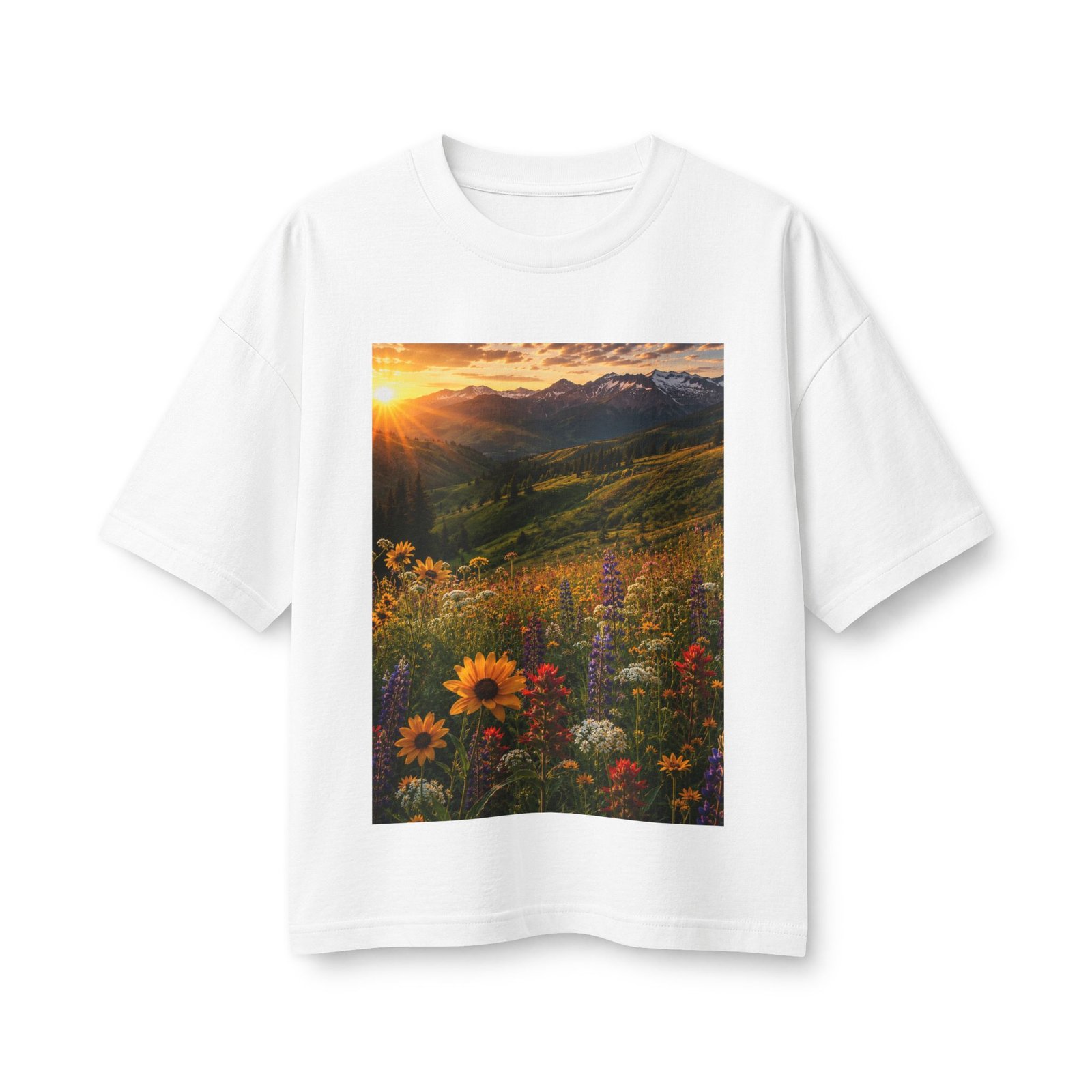 Sunset Wildflower Tee — Mountain Meadow Sunset Women's T‑Shirt - Image 15