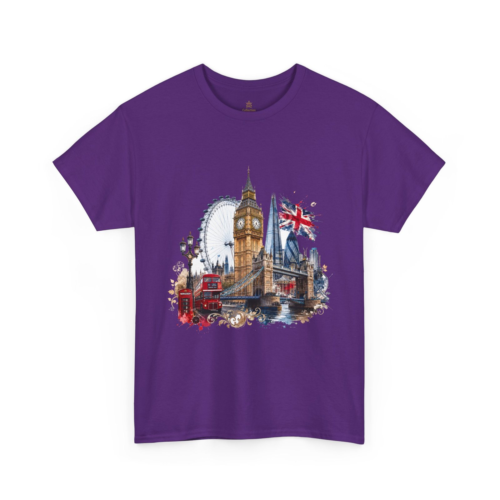 London Cityscape T‑Shirt — Big Ben, London Eye & Union Jack Graphic Tee - Image 17