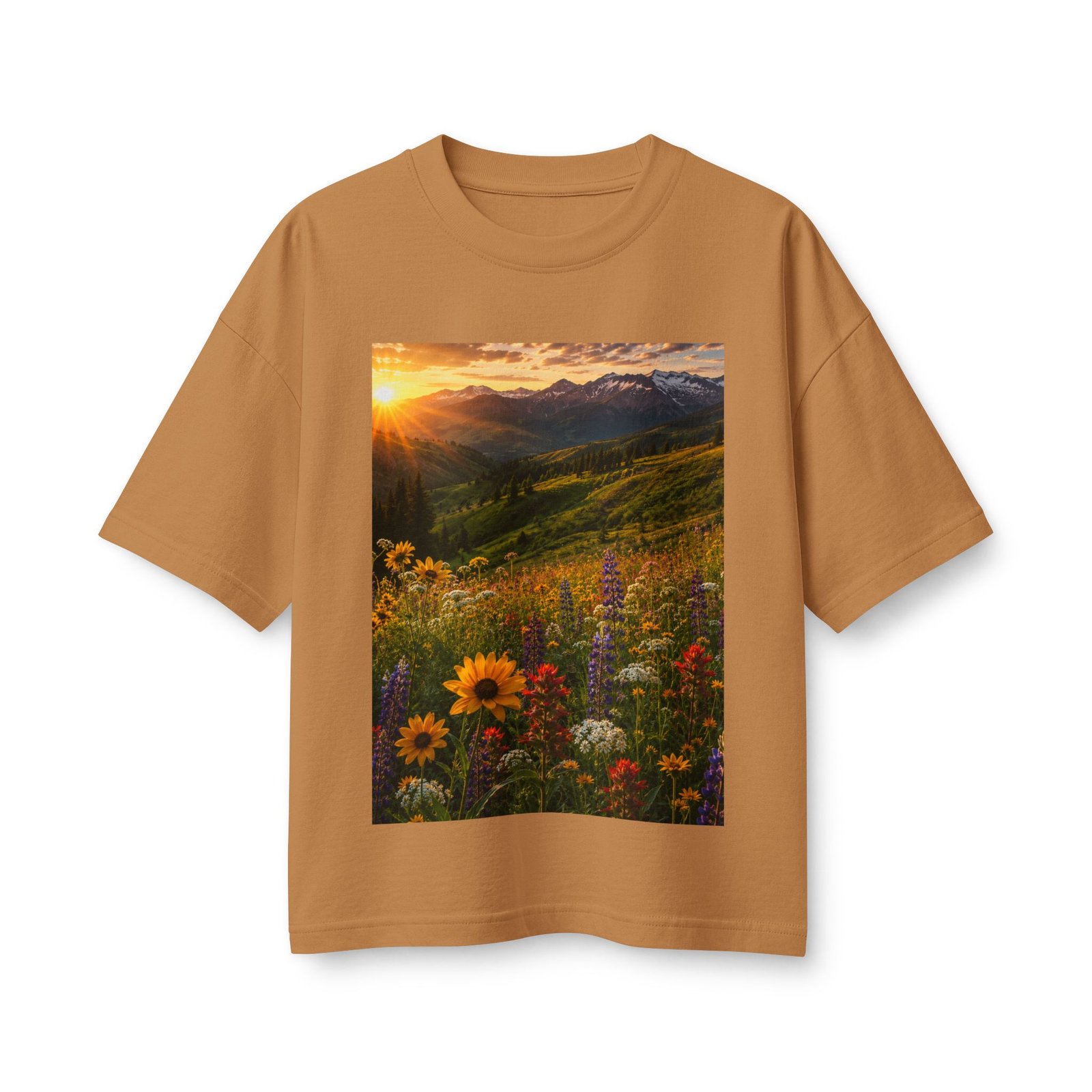 Sunset Wildflower Tee — Mountain Meadow Sunset Women's T‑Shirt - Image 3
