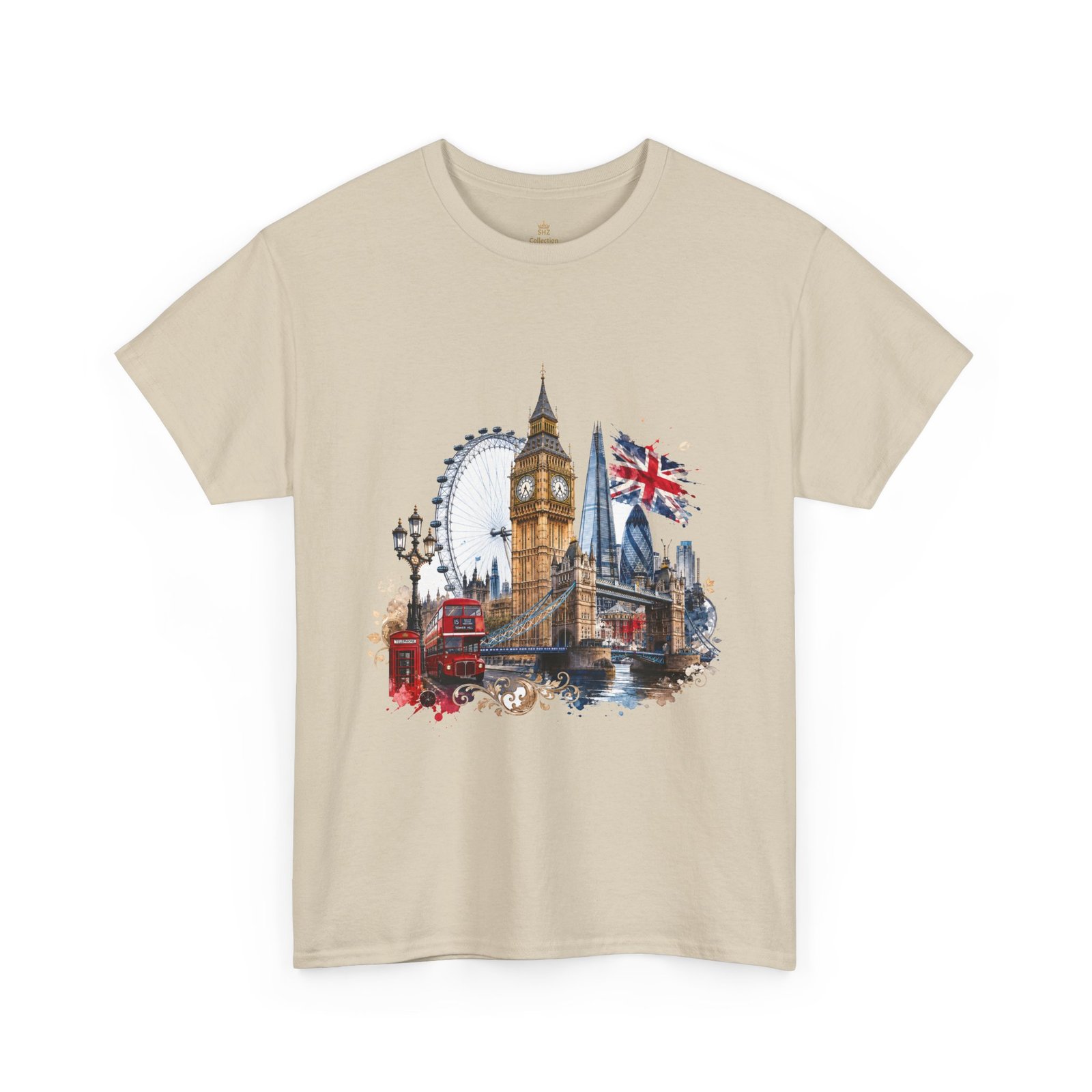 London Cityscape T‑Shirt — Big Ben, London Eye & Union Jack Graphic Tee - Image 41