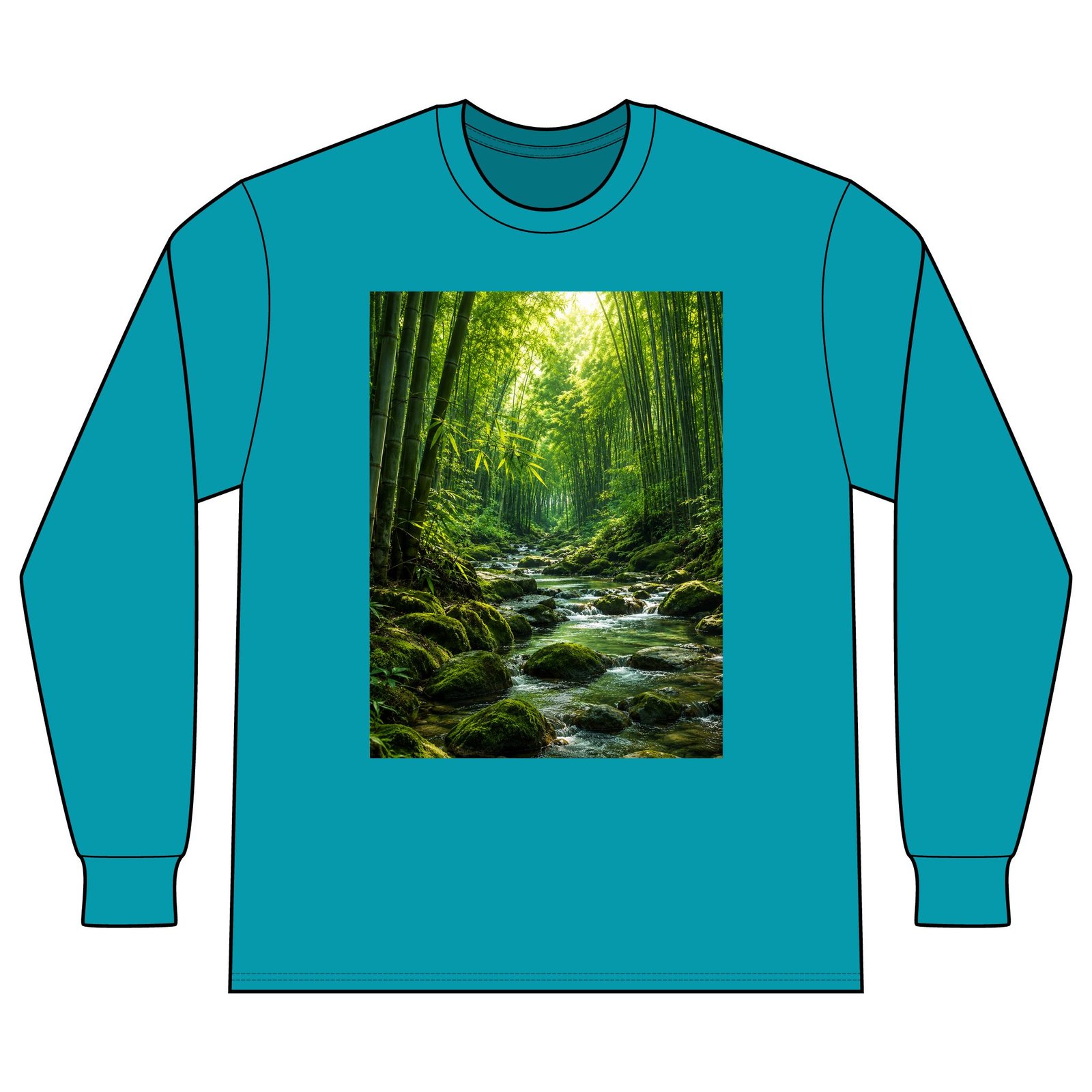 Forest Stream Long Sleeve Shirt — Tranquil Bamboo River Nature Tee - Image 21