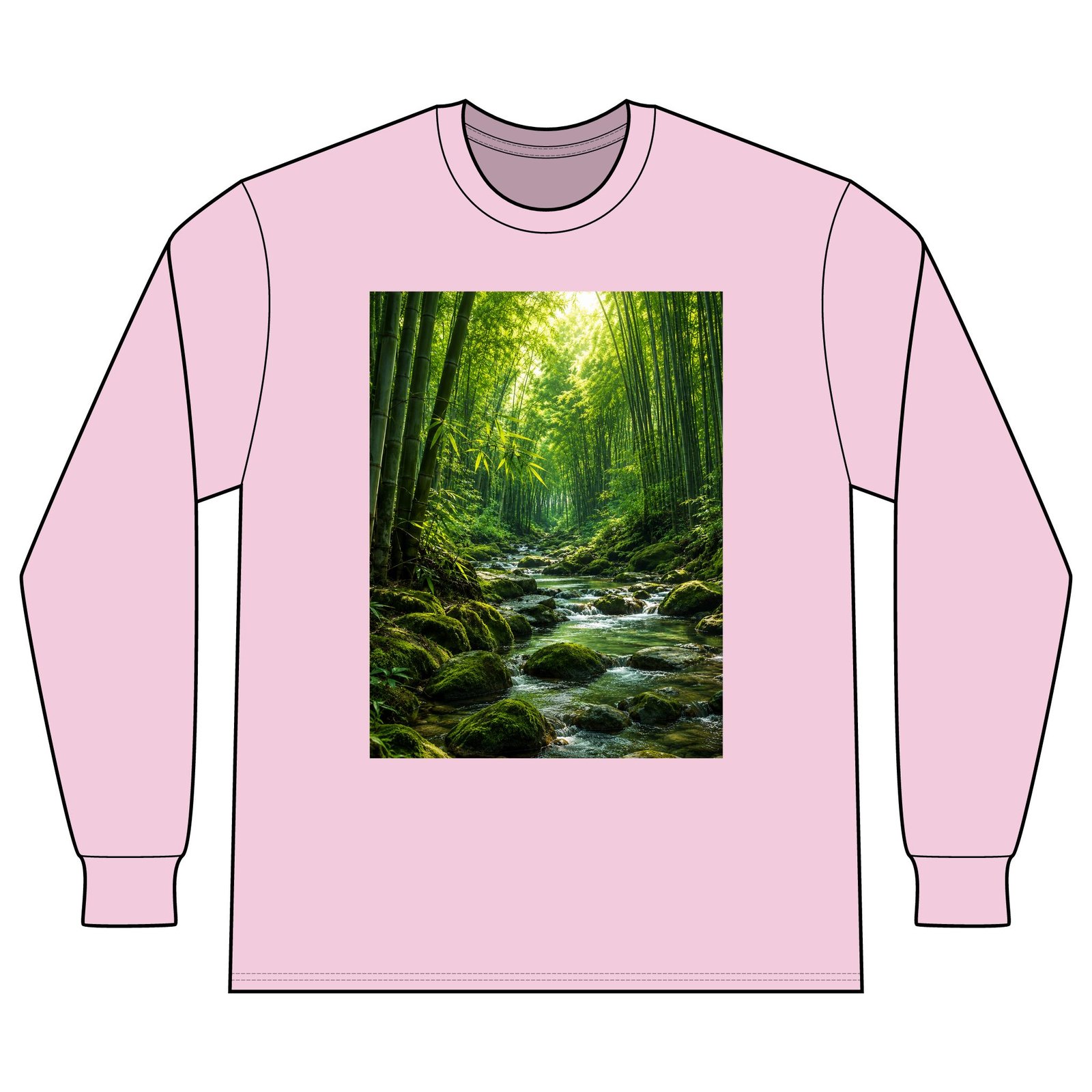 Forest Stream Long Sleeve Shirt — Tranquil Bamboo River Nature Tee - Image 25
