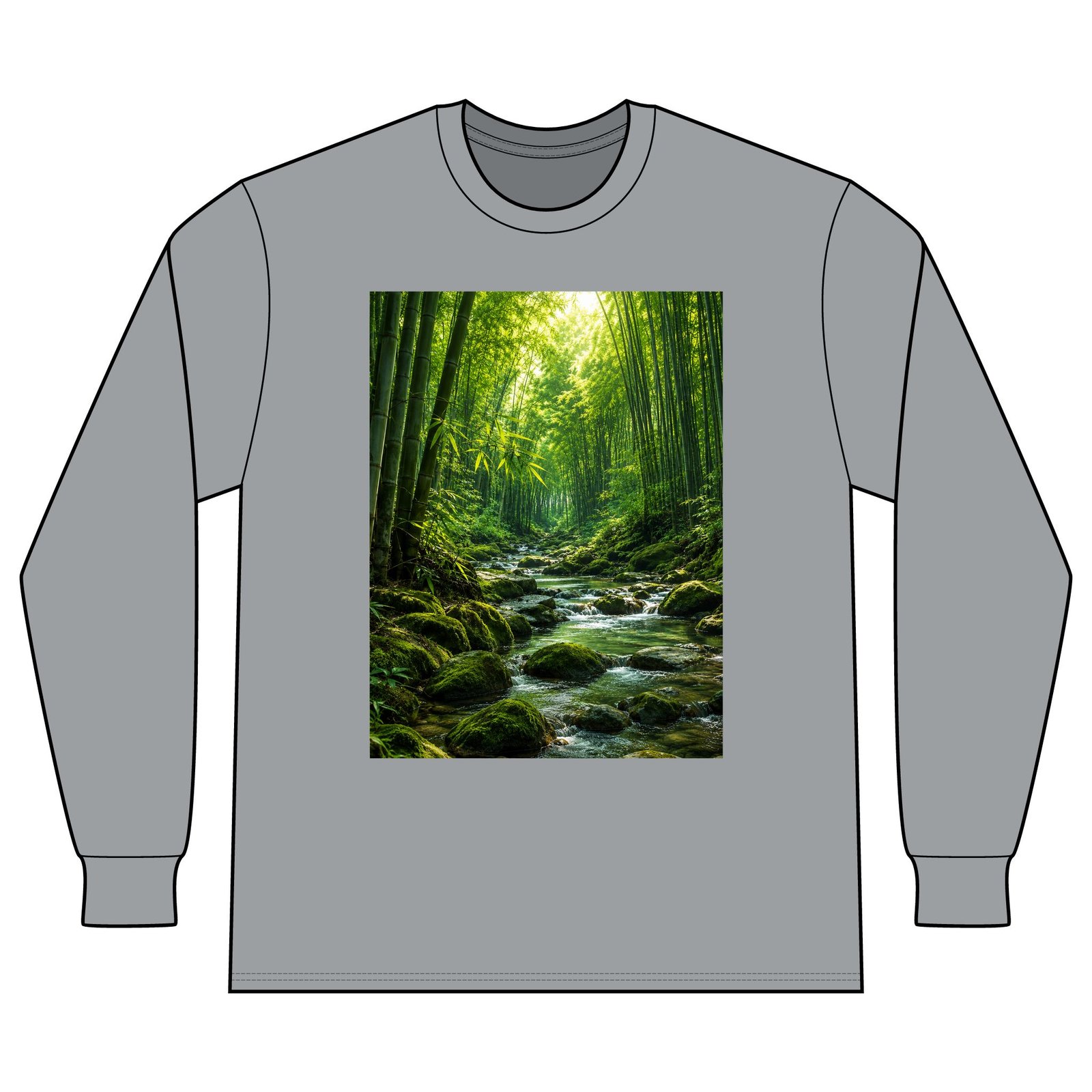 Forest Stream Long Sleeve Shirt — Tranquil Bamboo River Nature Tee - Image 27