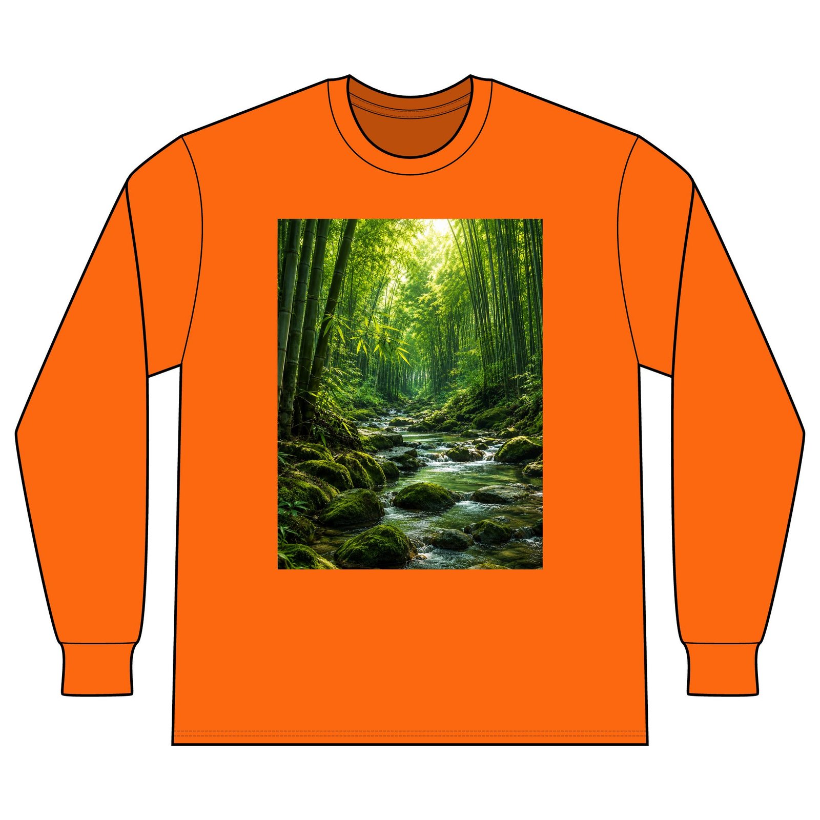 Forest Stream Long Sleeve Shirt — Tranquil Bamboo River Nature Tee - Image 7