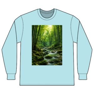 Forest Stream Long Sleeve Shirt — Tranquil Bamboo River Nature Tee