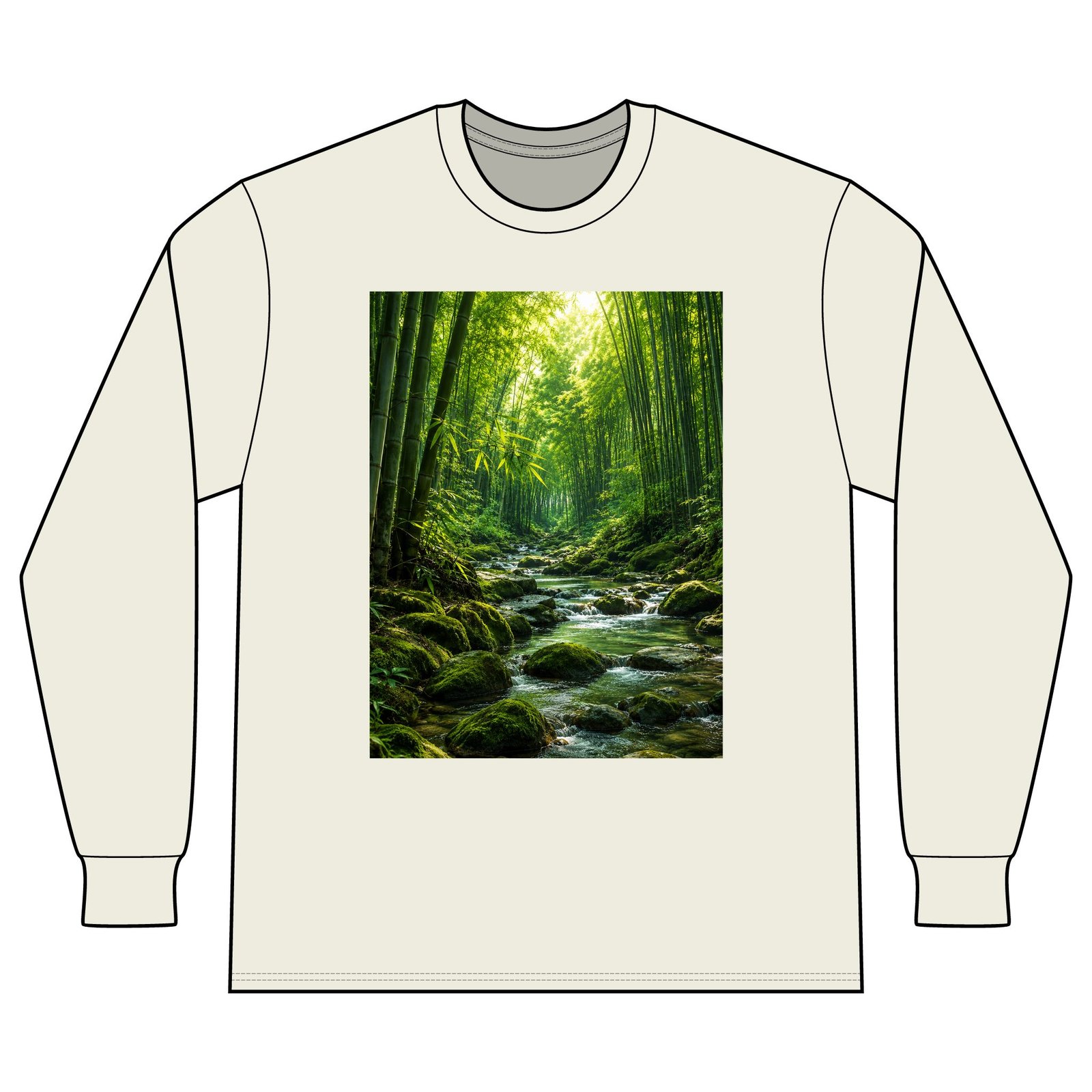 Forest Stream Long Sleeve Shirt — Tranquil Bamboo River Nature Tee - Image 9
