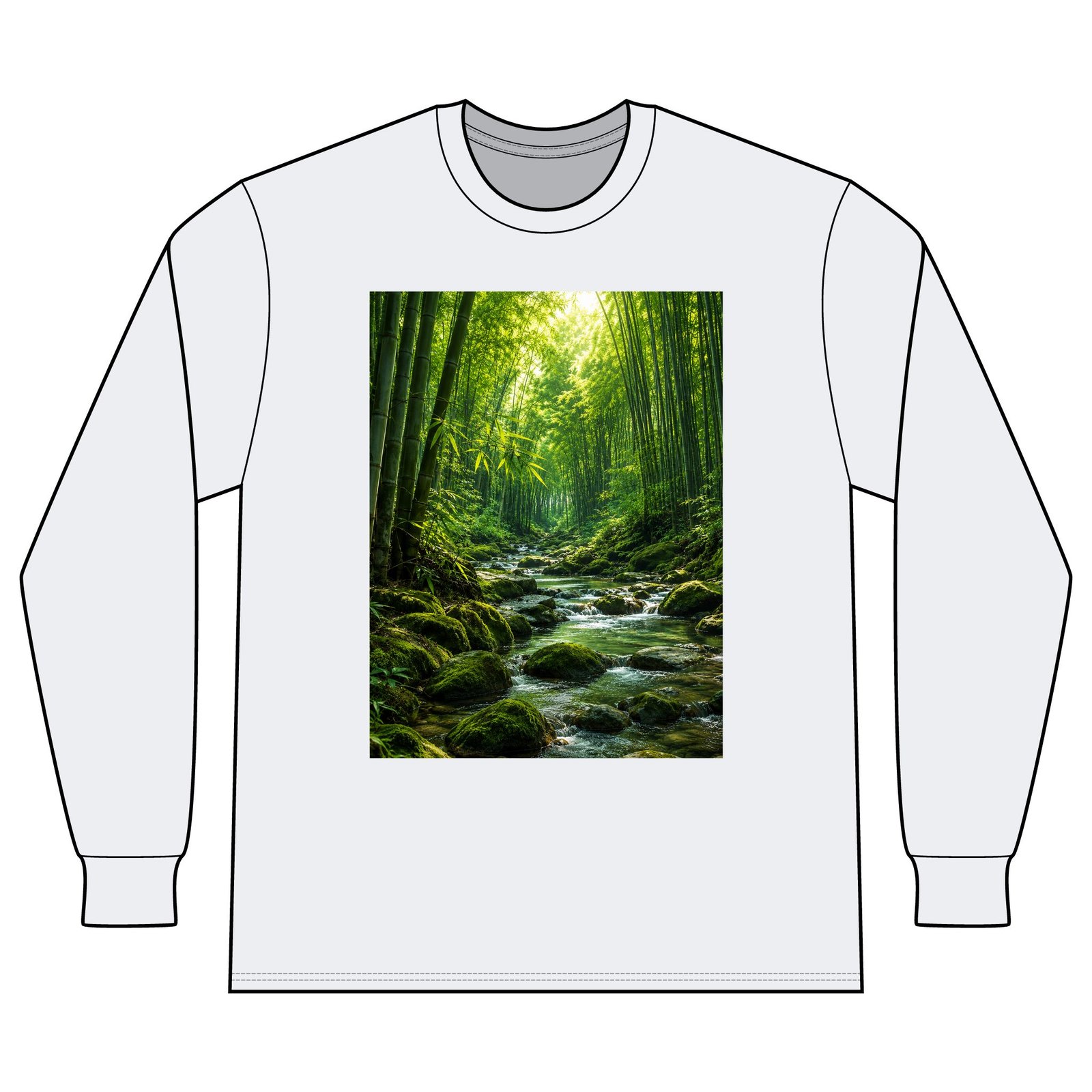 Forest Stream Long Sleeve Shirt — Tranquil Bamboo River Nature Tee - Image 11