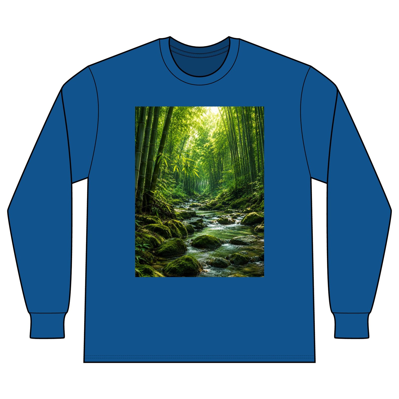 Forest Stream Long Sleeve Shirt — Tranquil Bamboo River Nature Tee - Image 15