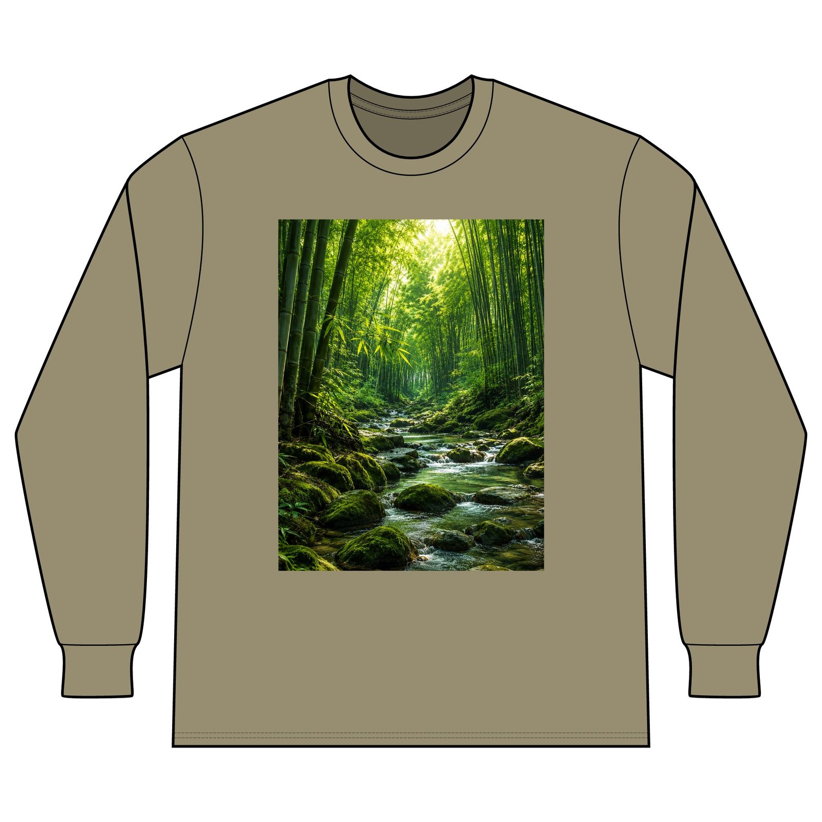 Forest Stream Long Sleeve Shirt — Tranquil Bamboo River Nature Tee - Image 17
