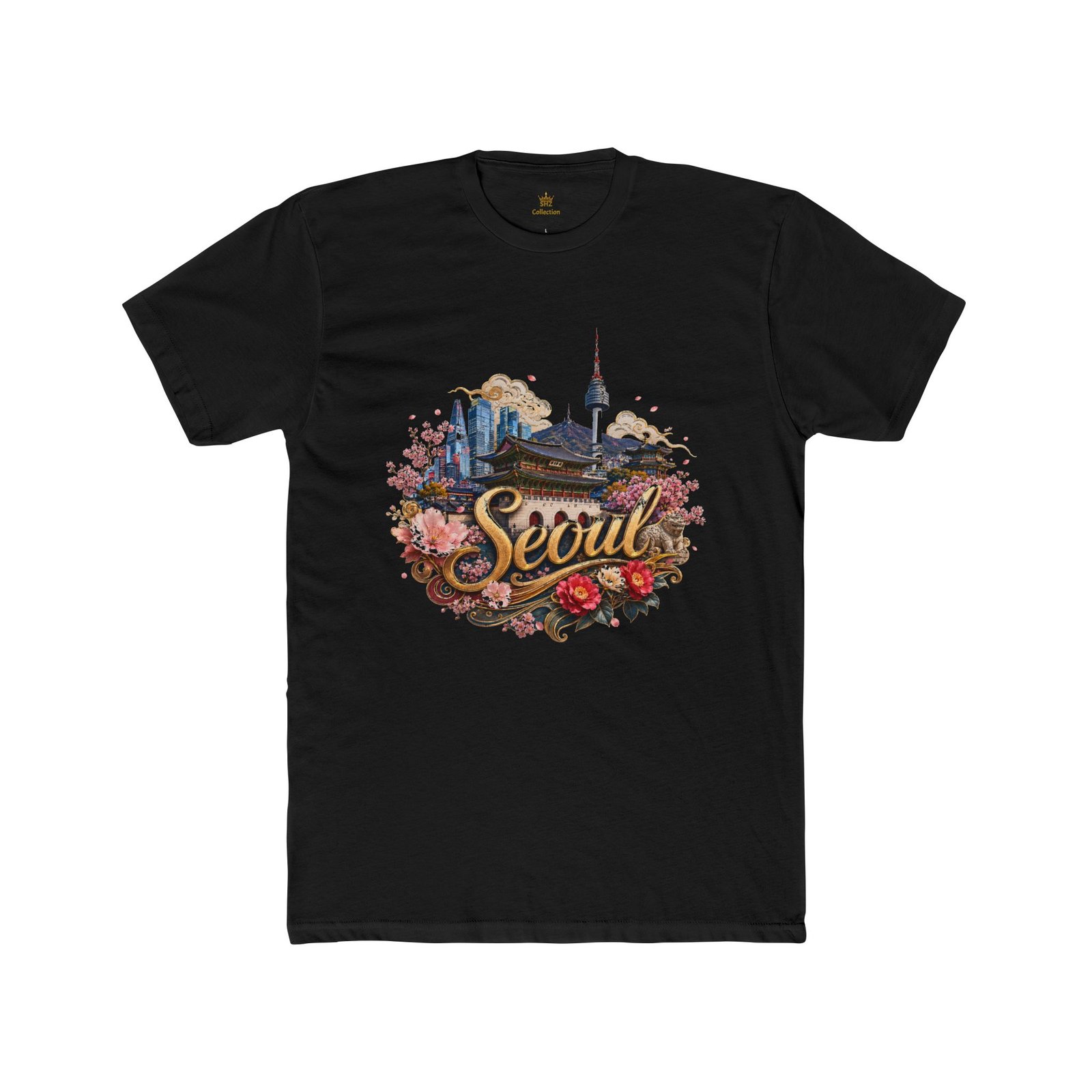Seoul Vintage Travel T‑Shirt — Retro Seoul Skyline & Cherry Blossoms Tee - Image 4
