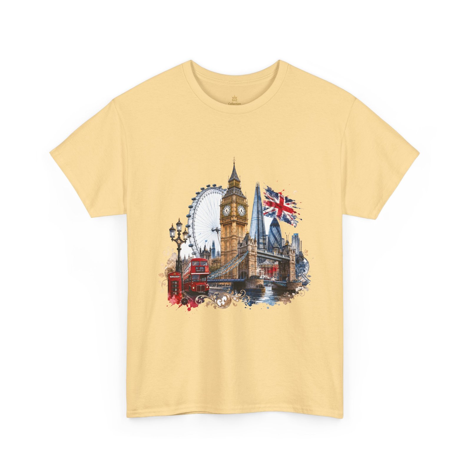London Cityscape T‑Shirt — Big Ben, London Eye & Union Jack Graphic Tee - Image 49