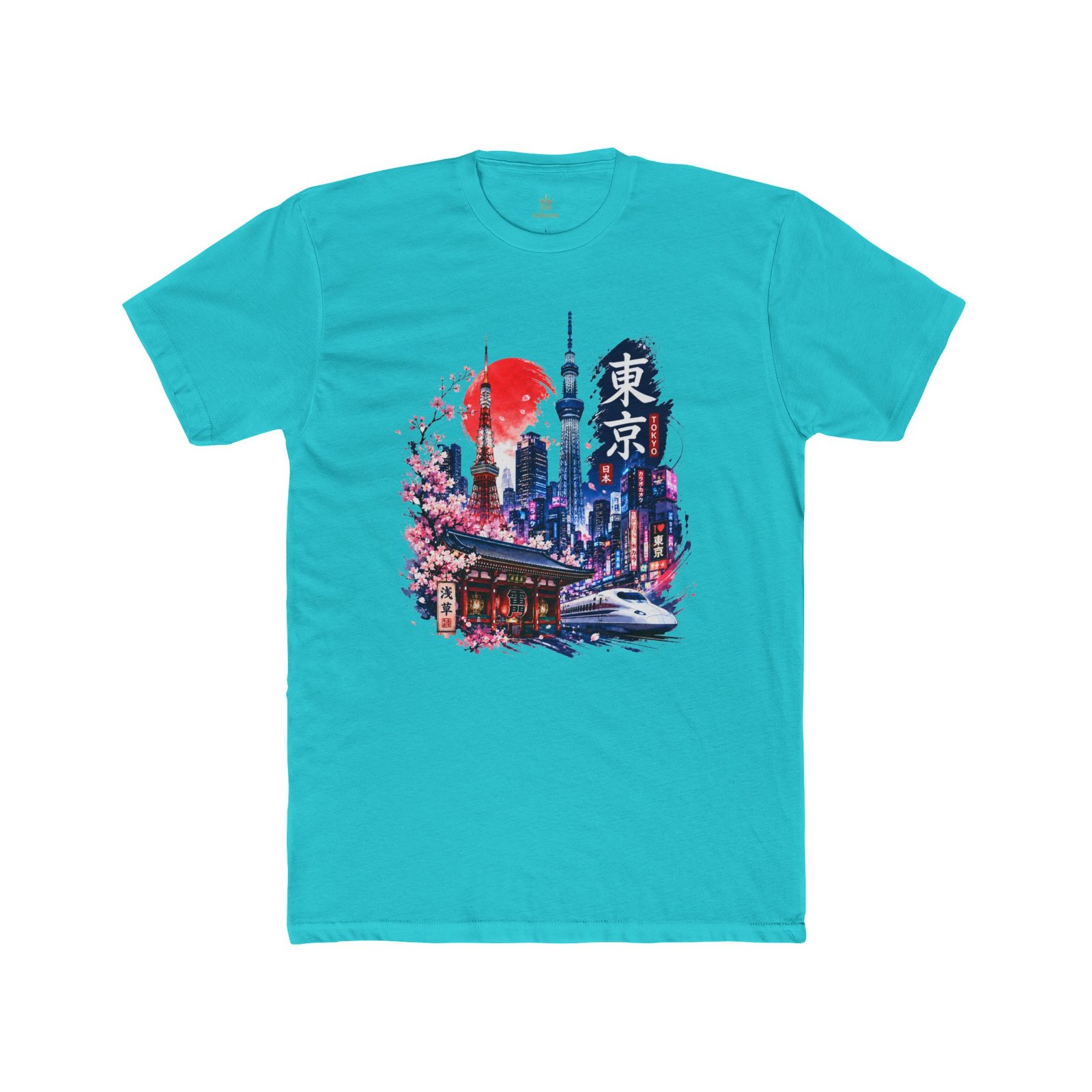 Tokyo Skyline T-Shirt – Cherry Blossoms, Shinkansen & Red Sun Graphic Tee - Image 34