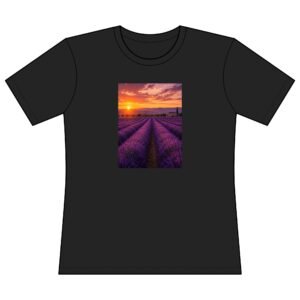 Women's Tee - Lavender Field Sunset Photo Print