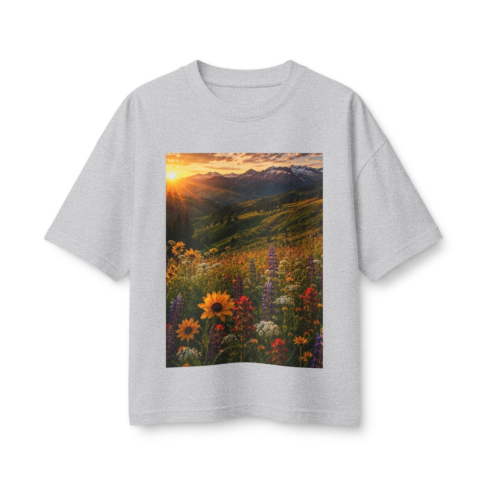 Sunset Wildflower Tee — Mountain Meadow Sunset Women's T‑Shirt - Image 25