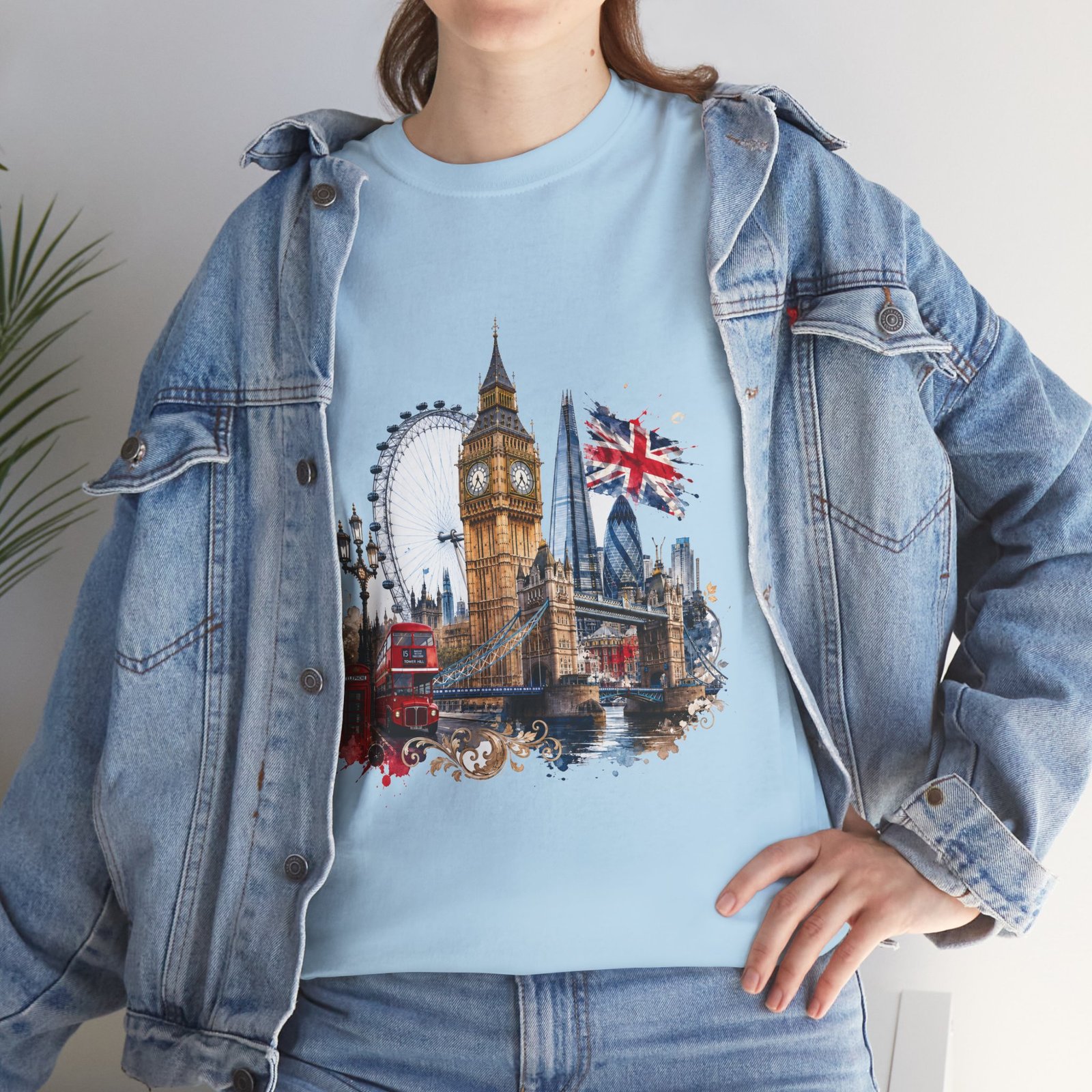 London Cityscape T‑Shirt — Big Ben, London Eye & Union Jack Graphic Tee - Image 7