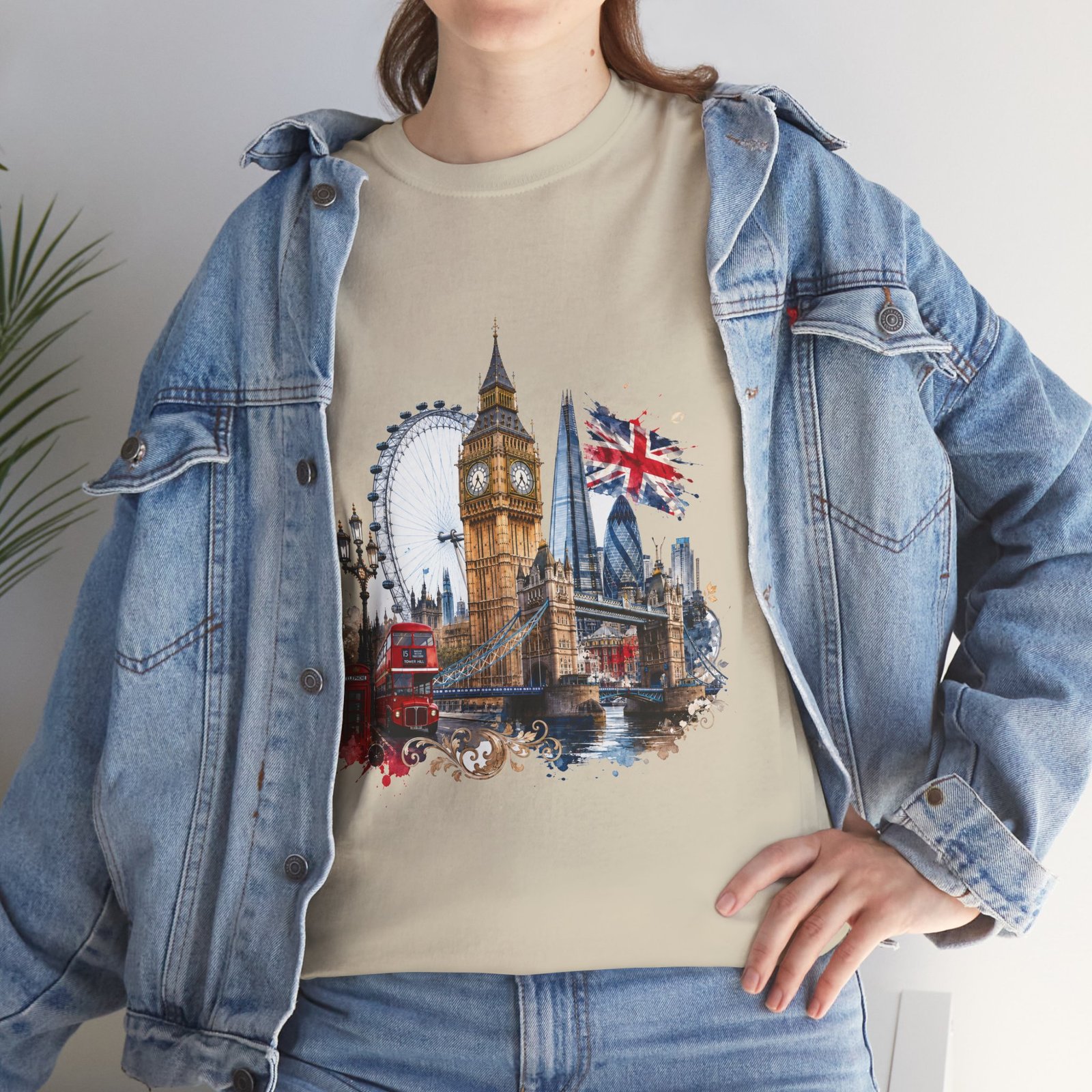 London Cityscape T‑Shirt — Big Ben, London Eye & Union Jack Graphic Tee - Image 47