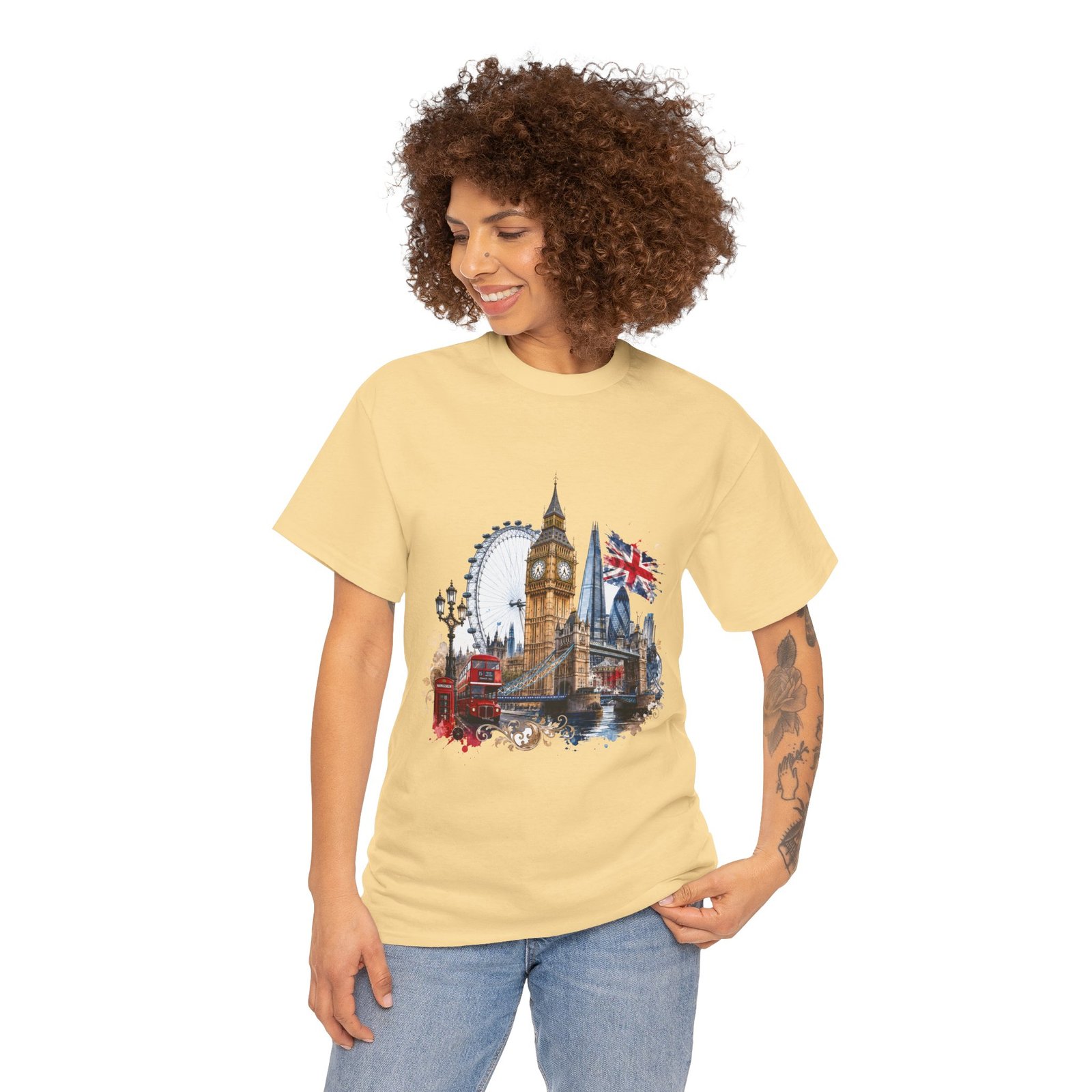 London Cityscape T‑Shirt — Big Ben, London Eye & Union Jack Graphic Tee - Image 53