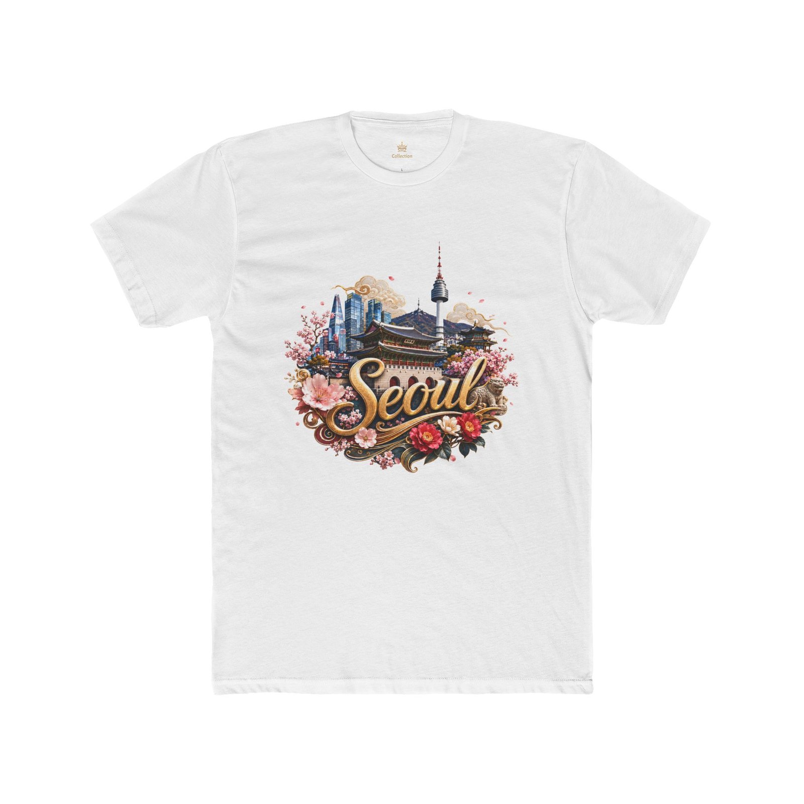 Seoul Vintage Travel T‑Shirt — Retro Seoul Skyline & Cherry Blossoms Tee - Image 7