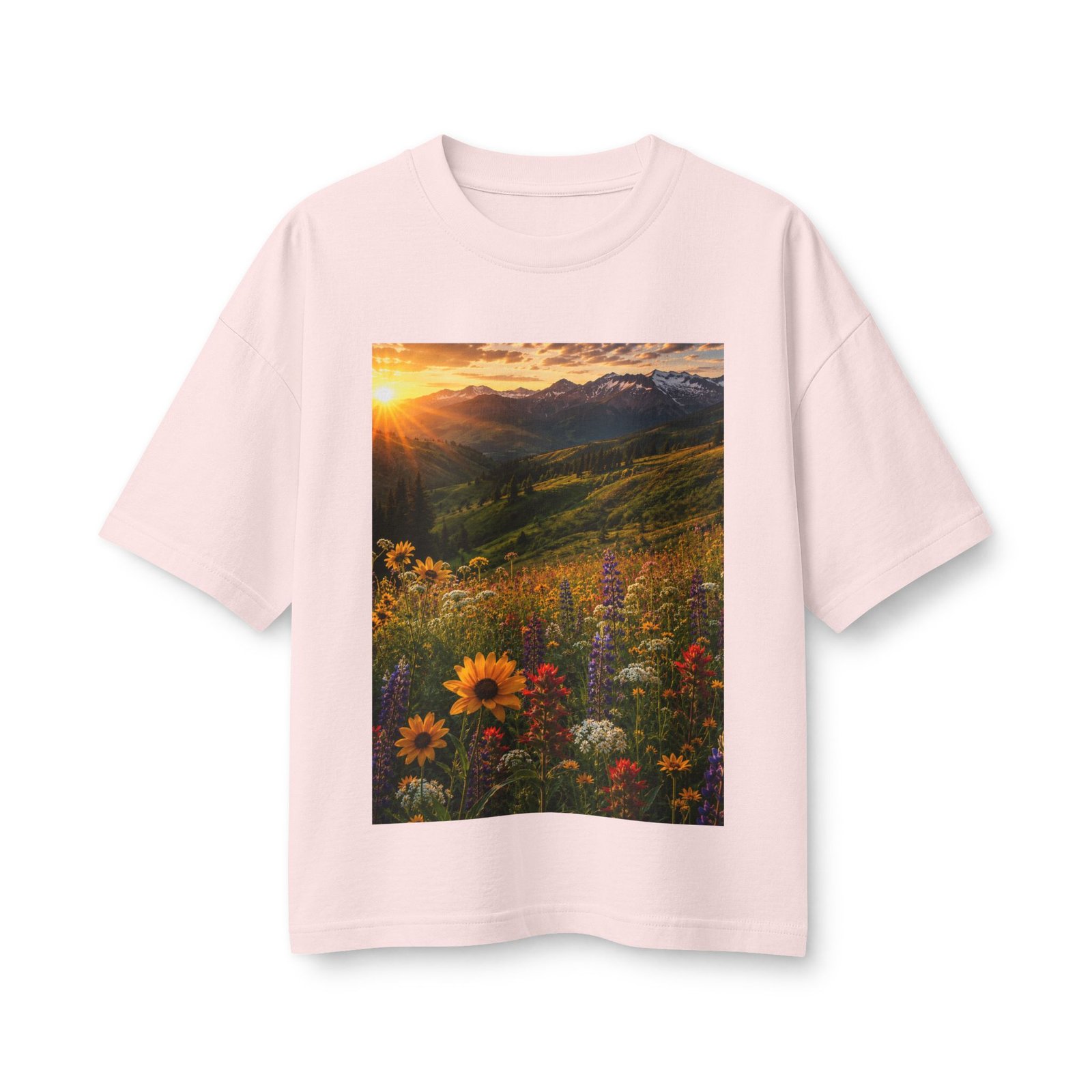 Sunset Wildflower Tee — Mountain Meadow Sunset Women's T‑Shirt - Image 17