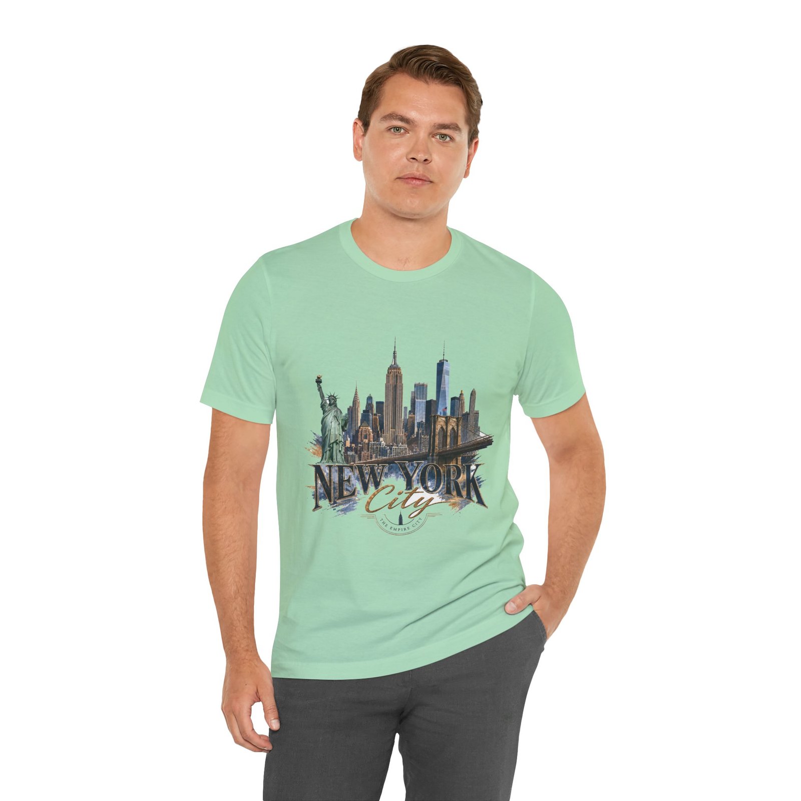 New York City Skyline Tee — Vintage Statue of Liberty & Manhattan Graphic T‑Shirt - Image 5