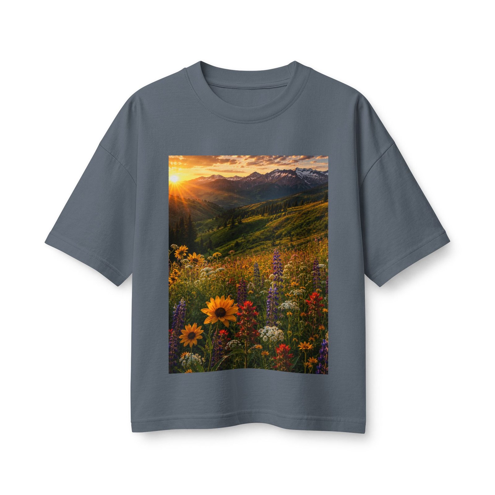 Sunset Wildflower Tee — Mountain Meadow Sunset Women's T‑Shirt - Image 9