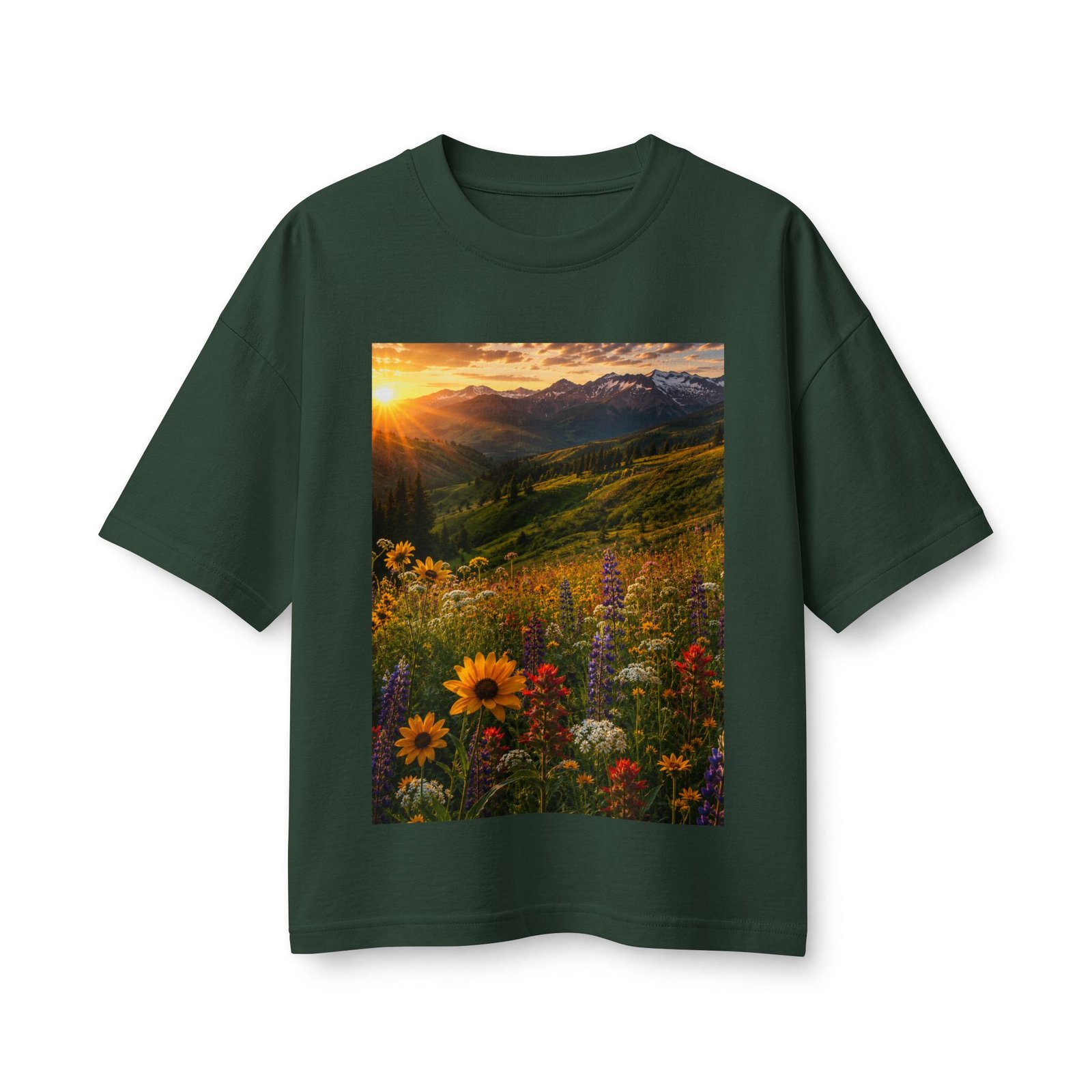 Sunset Wildflower Tee — Mountain Meadow Sunset Women's T‑Shirt