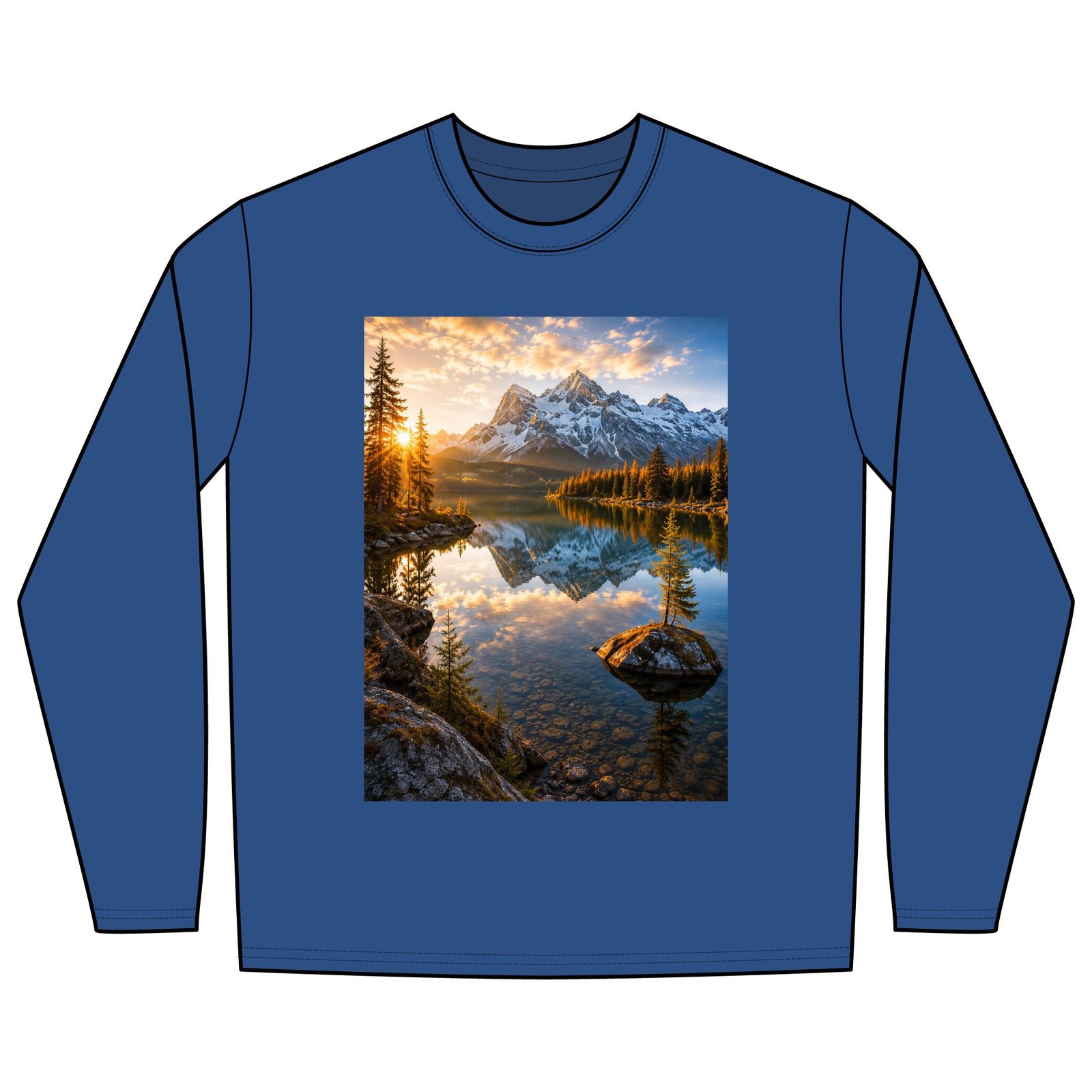 Sunrise Mountain Lake Long Sleeve Tee - Image 5