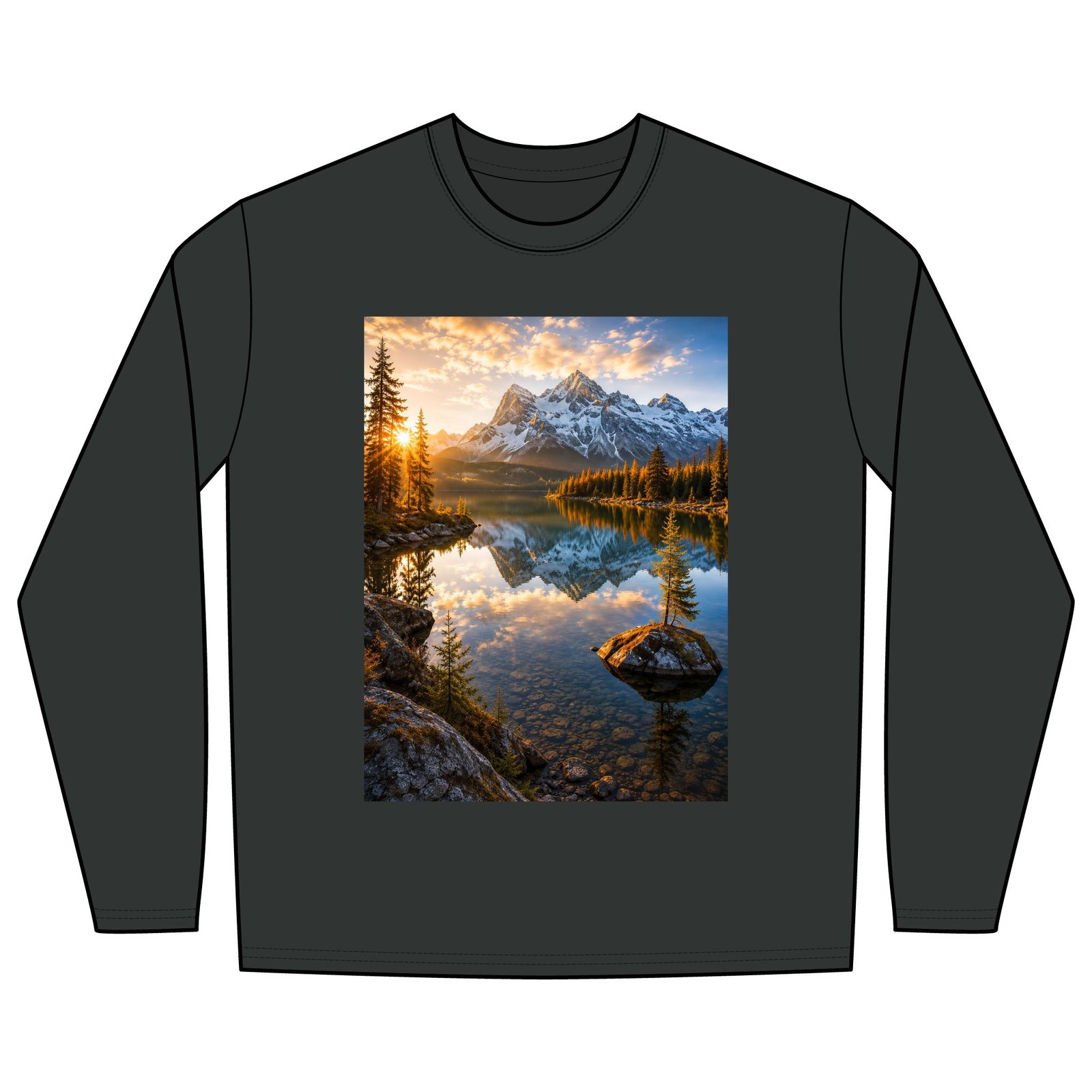 Sunrise Mountain Lake Long Sleeve Tee