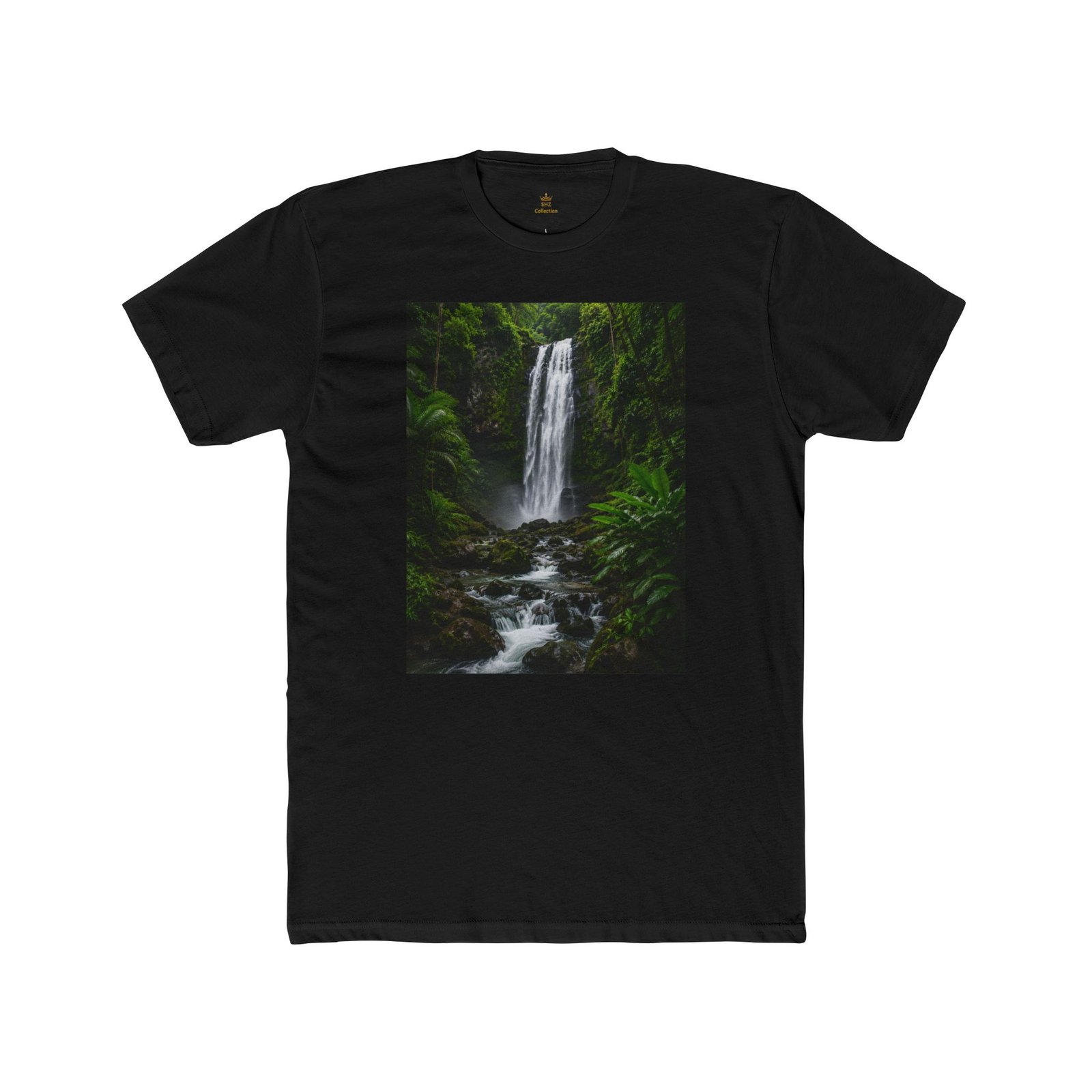 Waterfall Photo T‑Shirt — Forest Cascade Nature Tee - Image 4