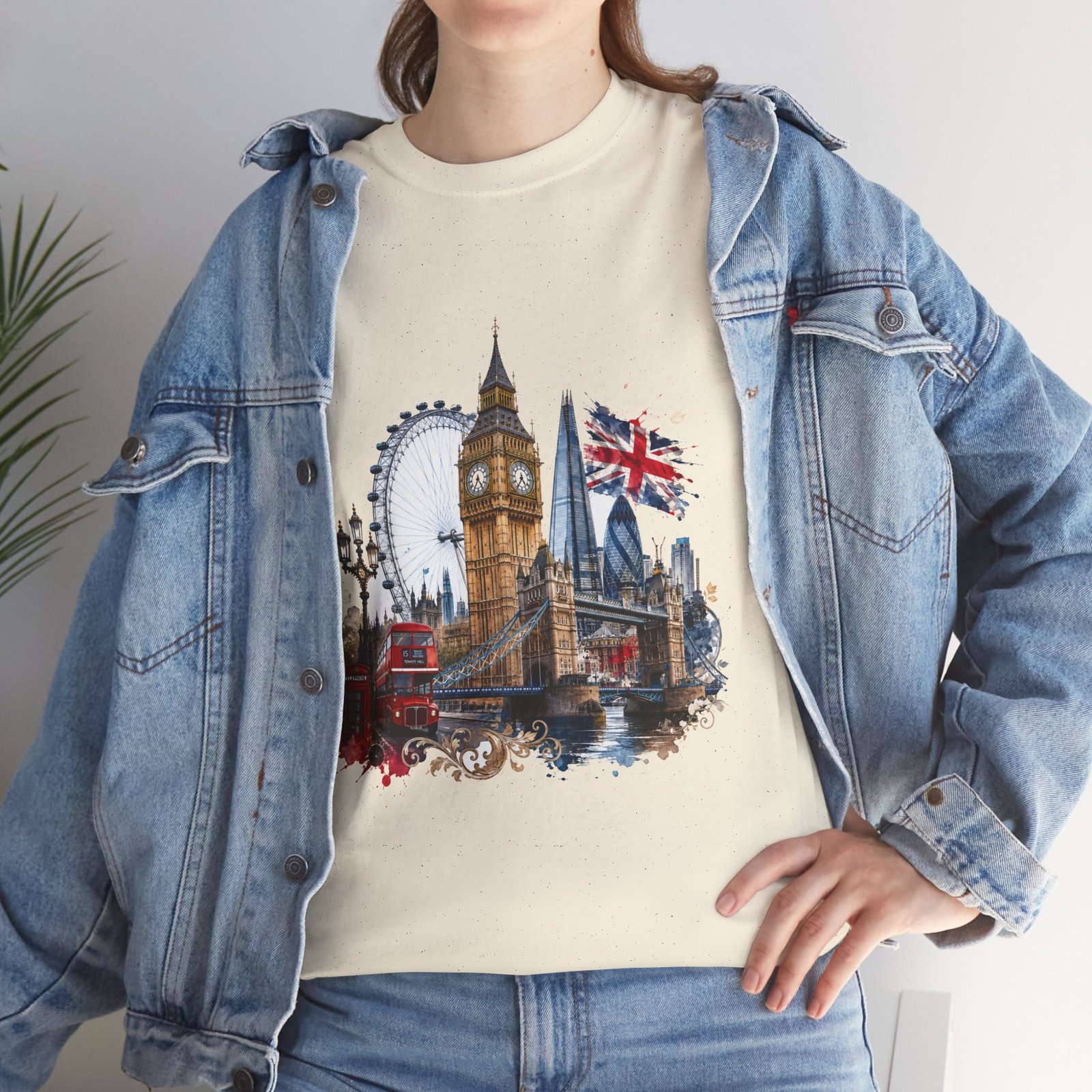 London Cityscape T‑Shirt — Big Ben, London Eye & Union Jack Graphic Tee - Image 15
