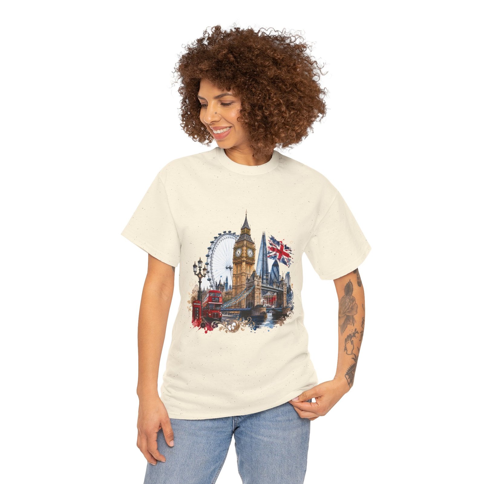 London Cityscape T‑Shirt — Big Ben, London Eye & Union Jack Graphic Tee - Image 13