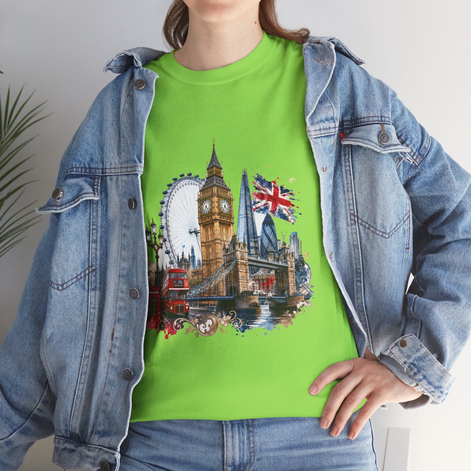 London Cityscape T‑Shirt — Big Ben, London Eye & Union Jack Graphic Tee - Image 103