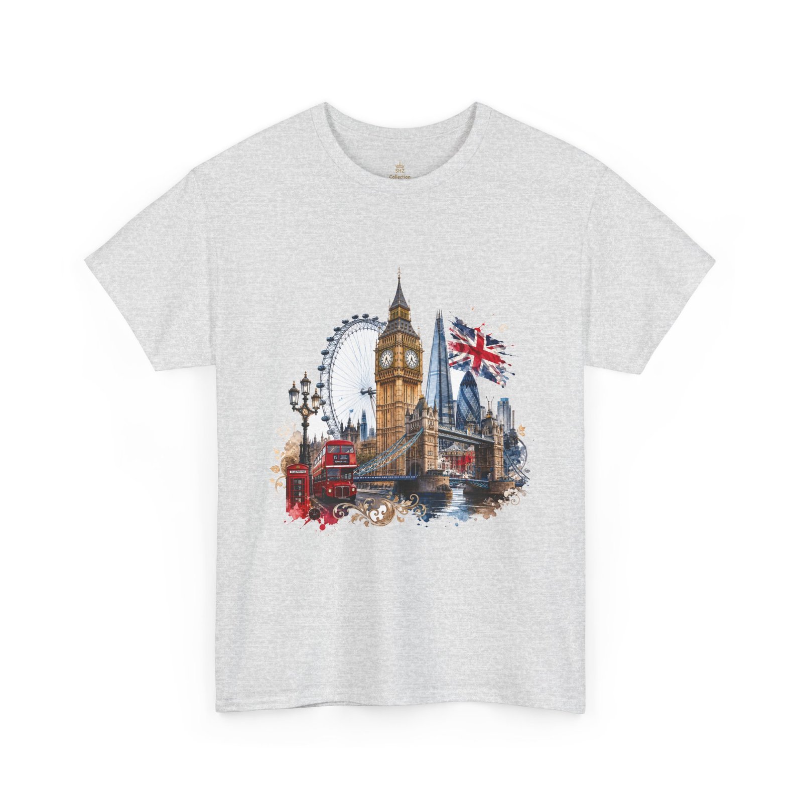 London Cityscape T‑Shirt — Big Ben, London Eye & Union Jack Graphic Tee - Image 65