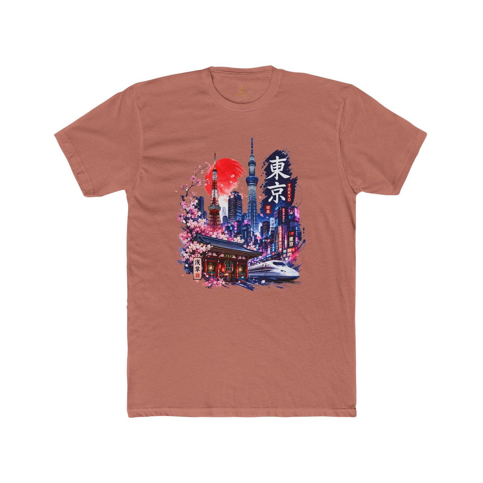 Tokyo Skyline T-Shirt – Cherry Blossoms, Shinkansen & Red Sun Graphic Tee - Image 37