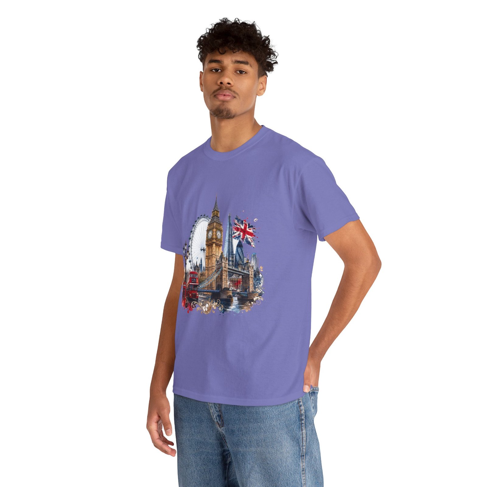 London Cityscape T‑Shirt — Big Ben, London Eye & Union Jack Graphic Tee - Image 94