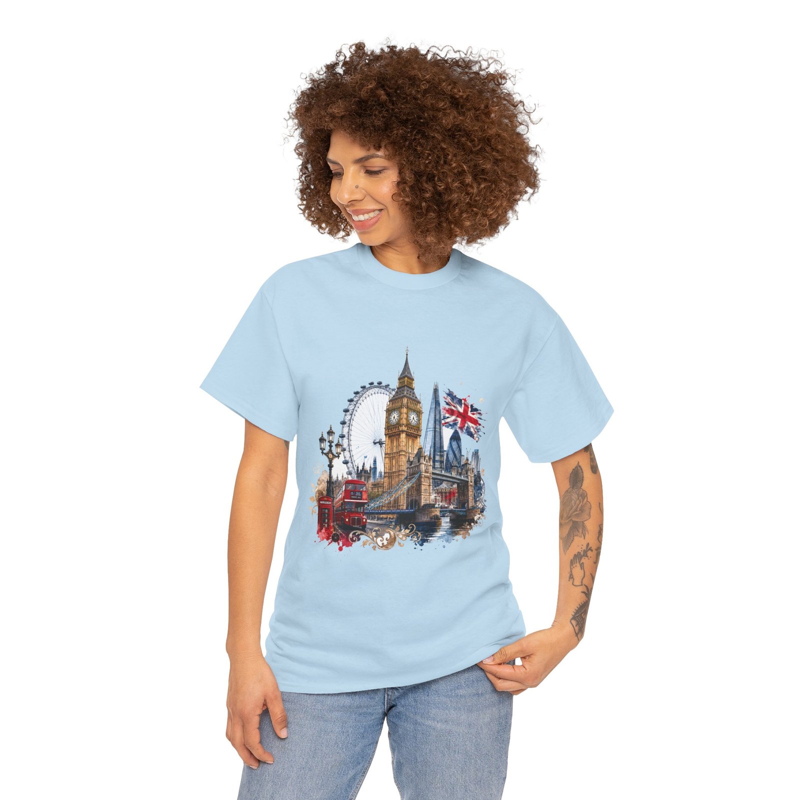 London Cityscape T‑Shirt — Big Ben, London Eye & Union Jack Graphic Tee - Image 5